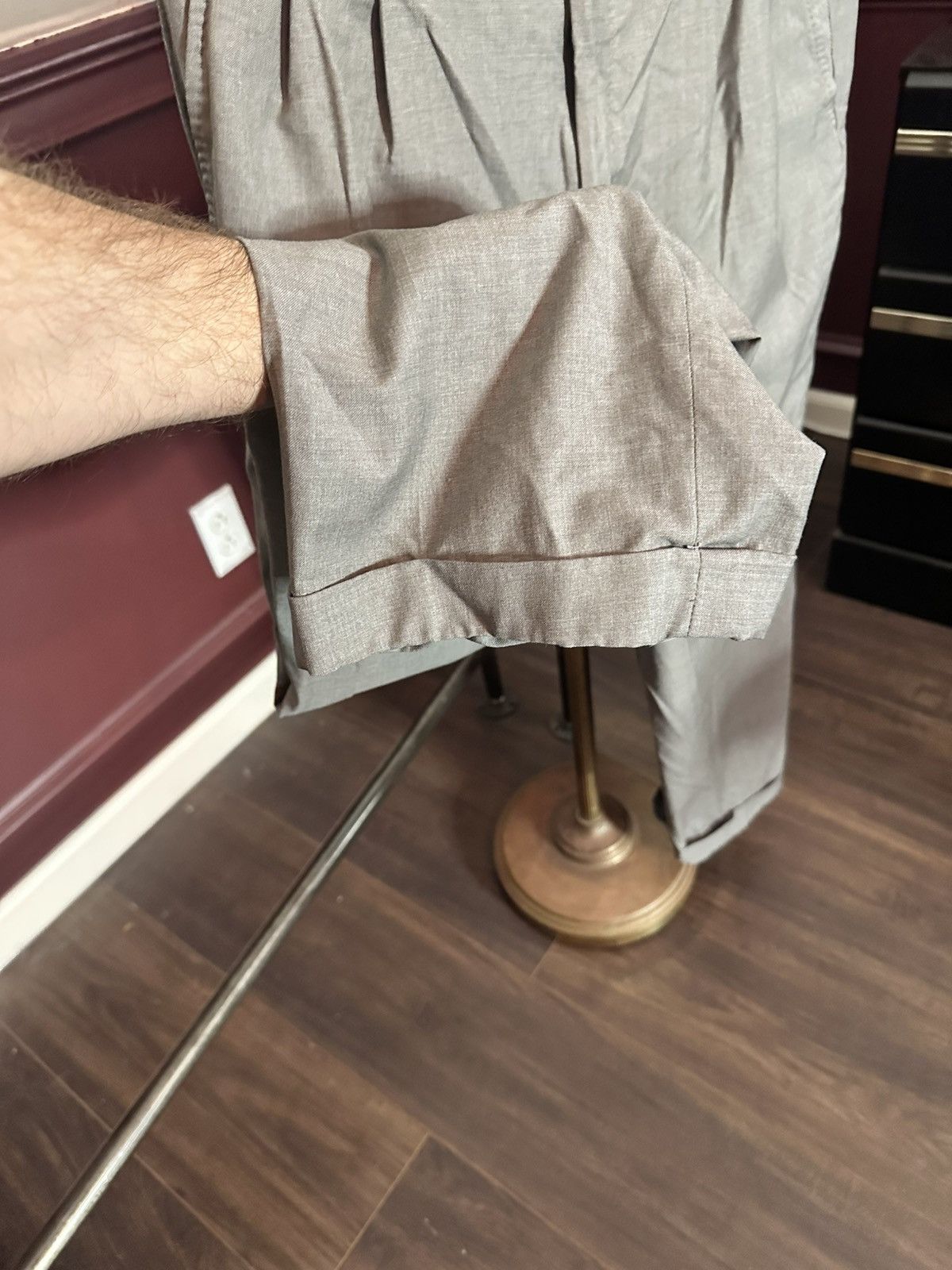 Cifonelli Pure virgin wool gray cuffed dress pants Italy 36 Size US 36 / EU 52 - 4 Thumbnail