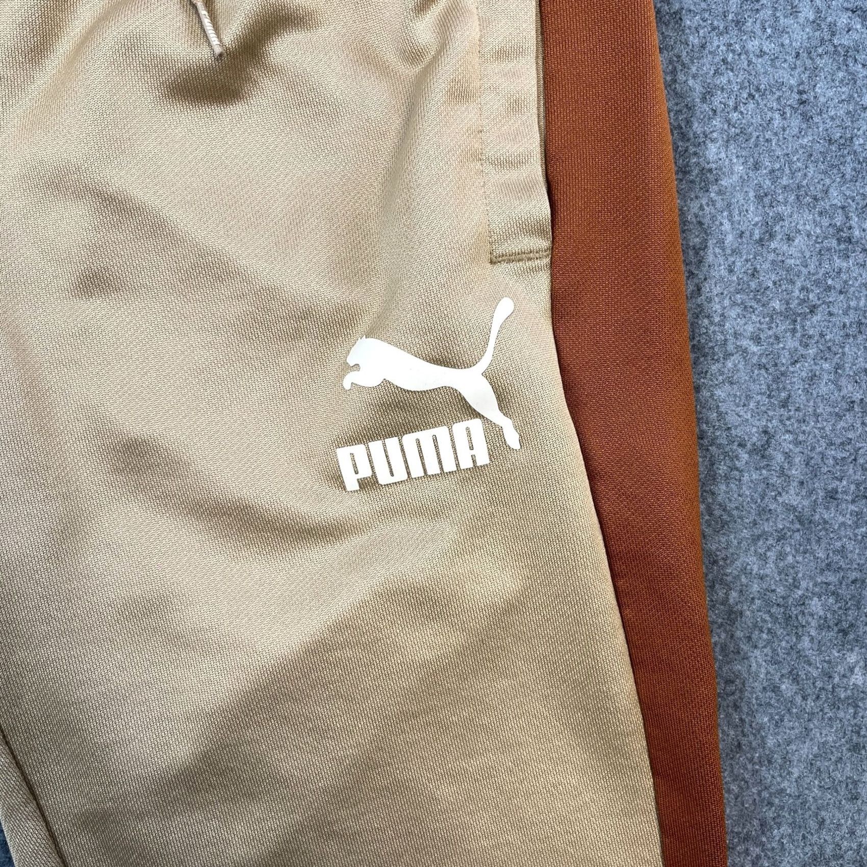 Puma PUMA Mens Track Pants Sweat Joggers M Gold Tapered Cuffed Ankle Drawstring Pockets Regular Fit Size US 31 - 7 Thumbnail