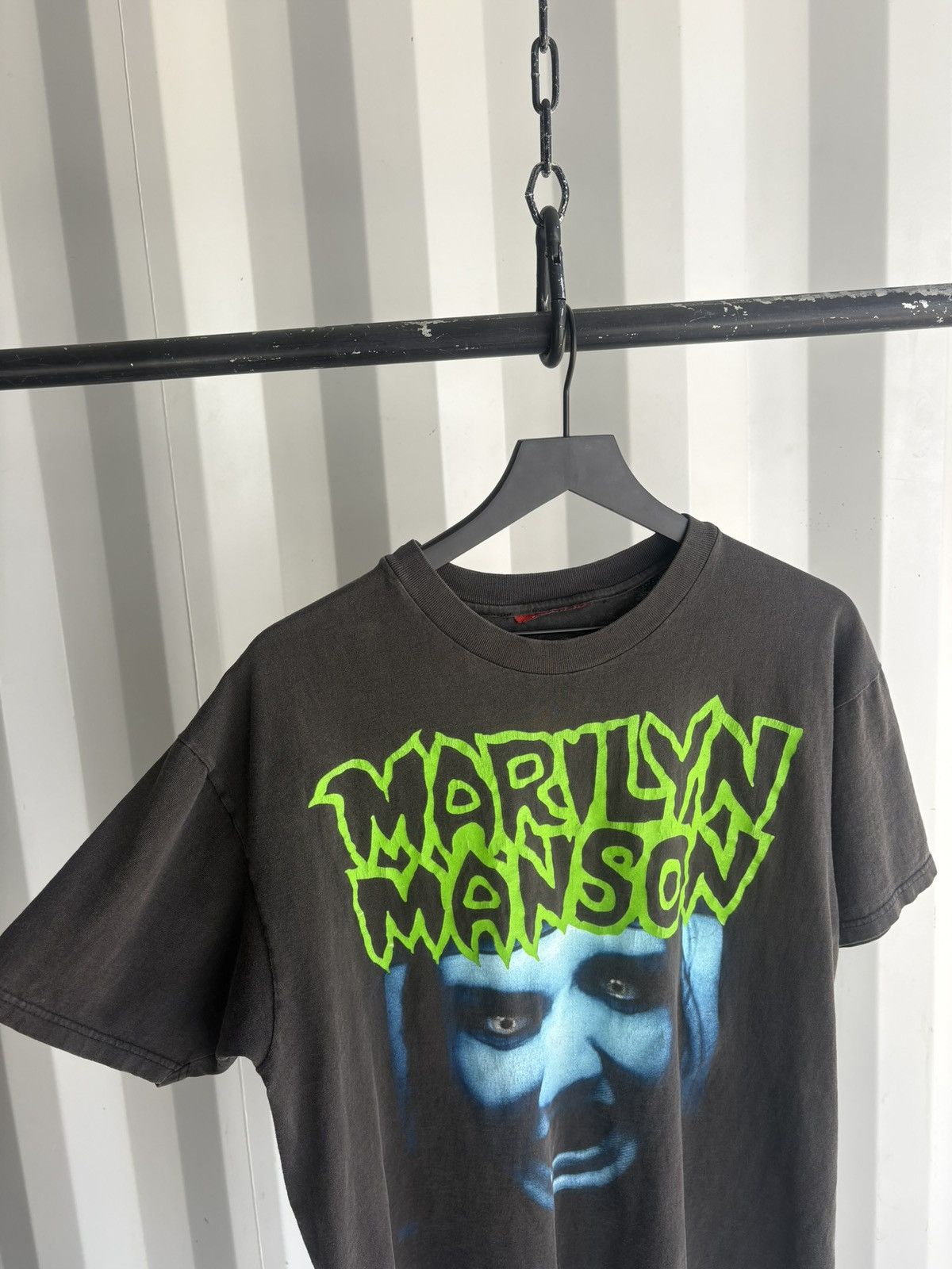 Band Tees Vintage Marilyn Manson Shirt Faded Distressed Grunge Size US L / EU 52-54 / 3 - 4 Thumbnail