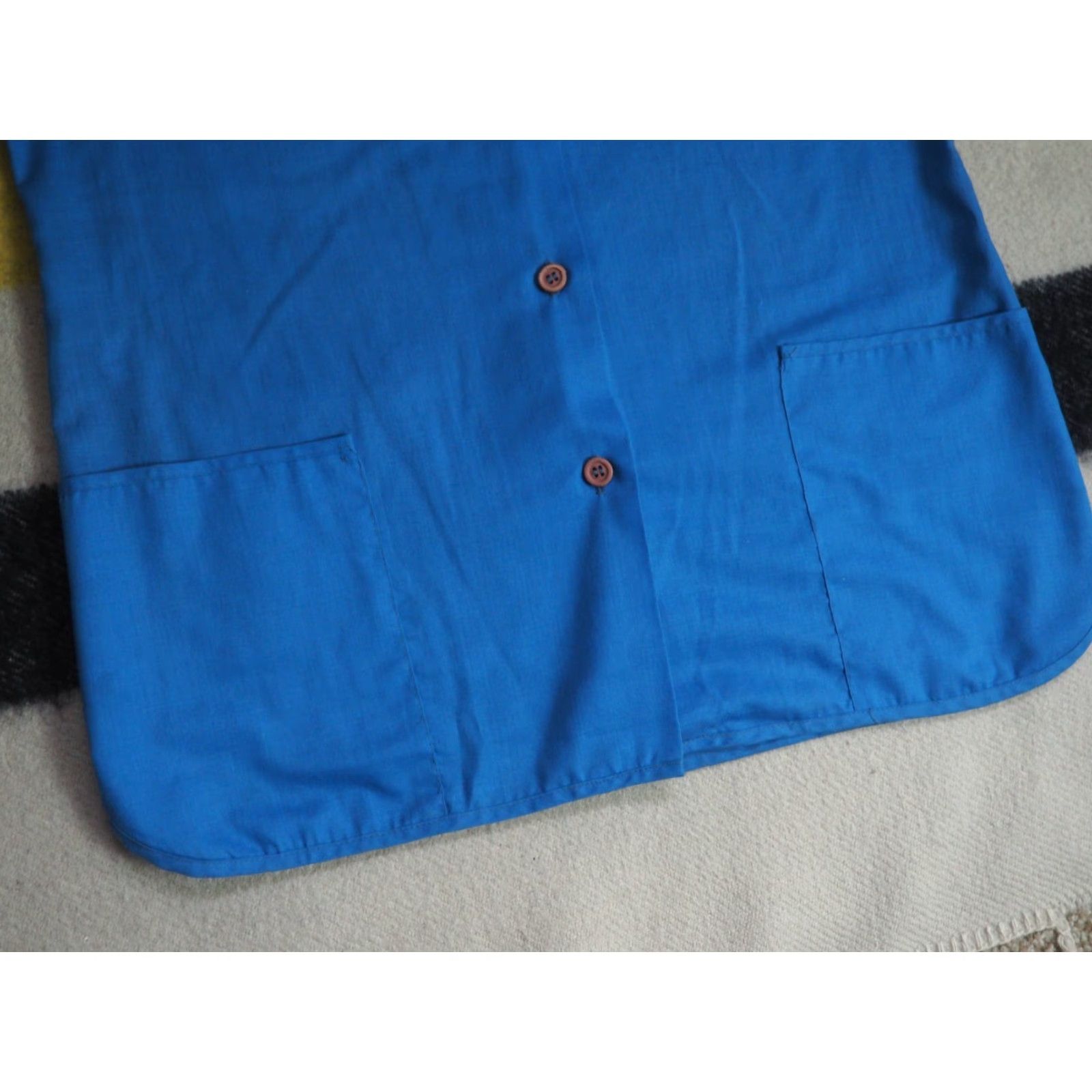 Vintage VTG 70s Aileen Pennington Hippy Boho Shirt Womens M Blue Cotton Blend Pocket Casual Shirt Size M / US 6-8 / IT 42-44 - 5 Thumbnail