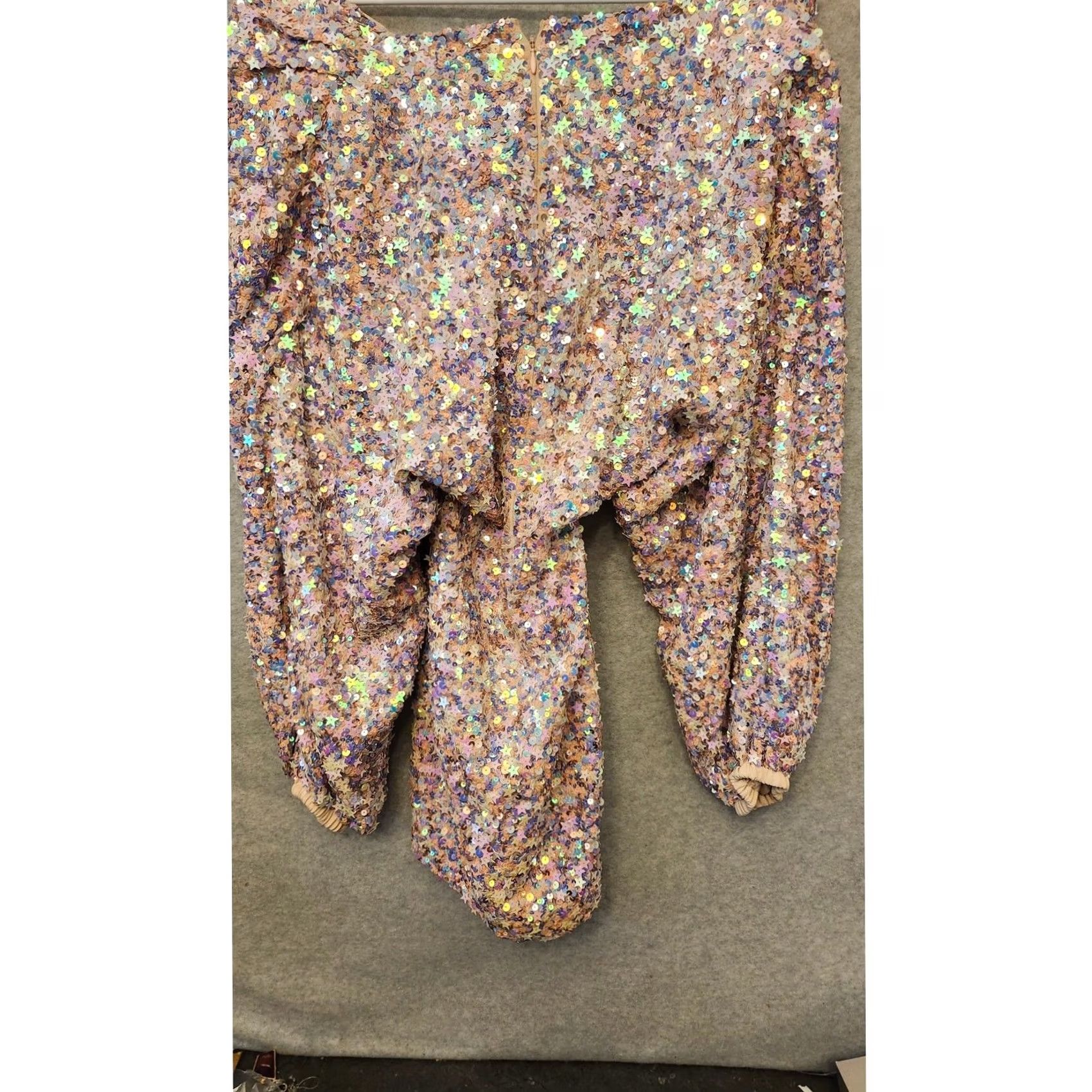 Vintage VINTAGE Retrofete Dress M Womens Short V-Neck Puff Sleeve Sequin Star Embellished Tutti Frutti Paillette Party/Cocktail Size M / US 6-8 / IT 42-44 - 5 Thumbnail