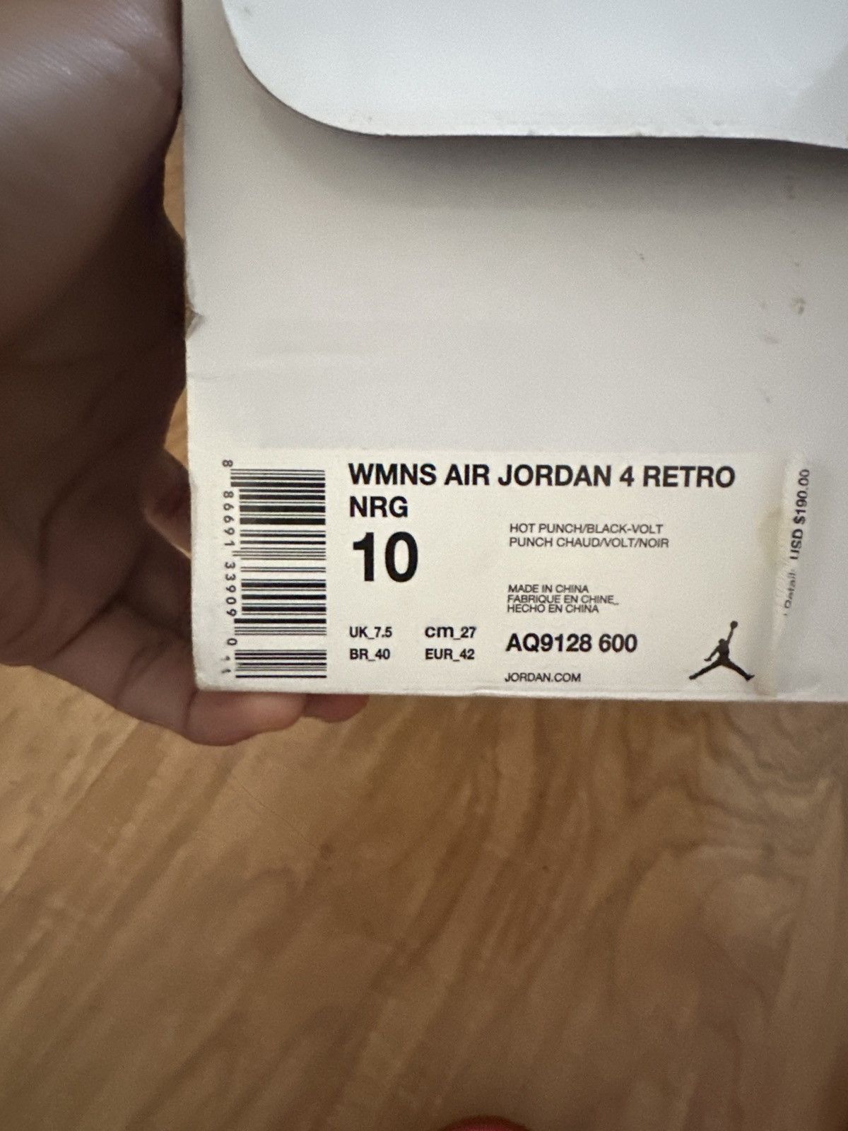 image of Hot Punch Jordan 4 Retro Shoes in Hot Pink, Men's (Size 10)