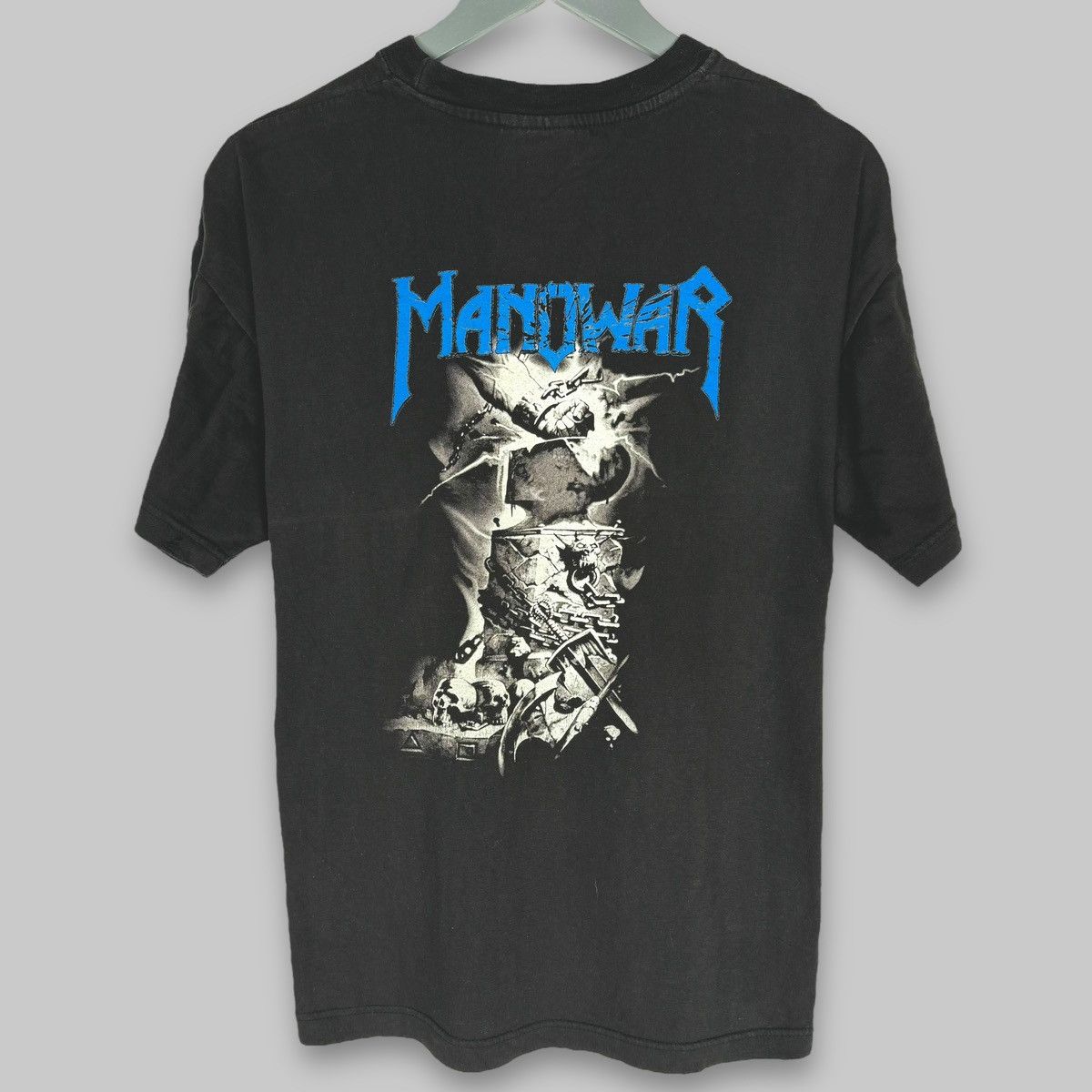 Band Tees Vintage 90s Manowar Metal Band Rare Euro T Shirt Size US L / EU 52-54 / 3 - 2 Thumbnail