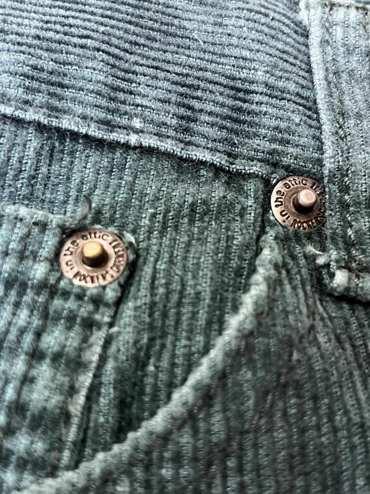 In The Attic IN THE ATTIC GREEN CORDUROY JEANS Size US 33 - 12 Thumbnail