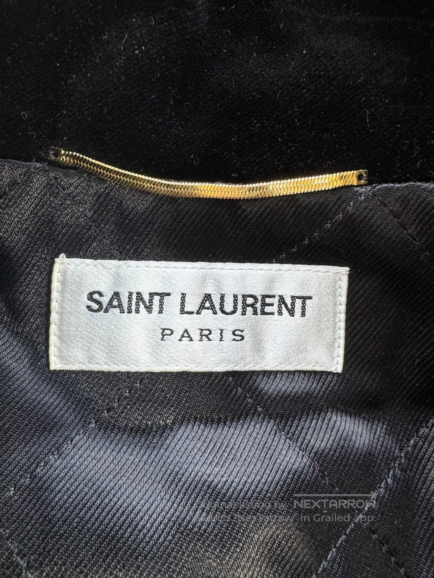 Saint Laurent Paris Saint Laurent Rhinestone Logo Velvet Coat. Size M / US 6-8 / IT 42-44 - 3 Thumbnail