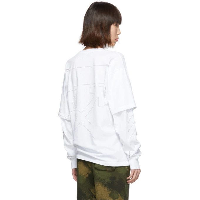 Off-White White Unfinished Reflective Arrows Oversized LS T-Shirt Size M / US 6-8 / IT 42-44 - 1 Thumbnail