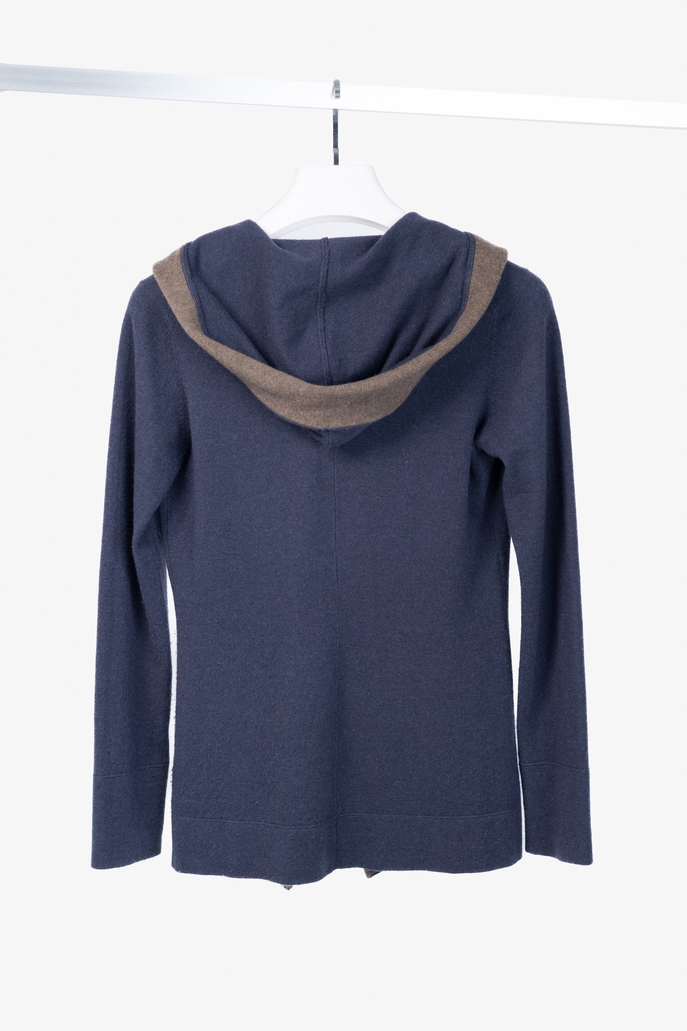 Brunello Cucinelli Brunello Cucinelli Two-Tone Cashmere Hooded Toggle Cardigan Size M / US 6-8 / IT 42-44 - 2 Thumbnail