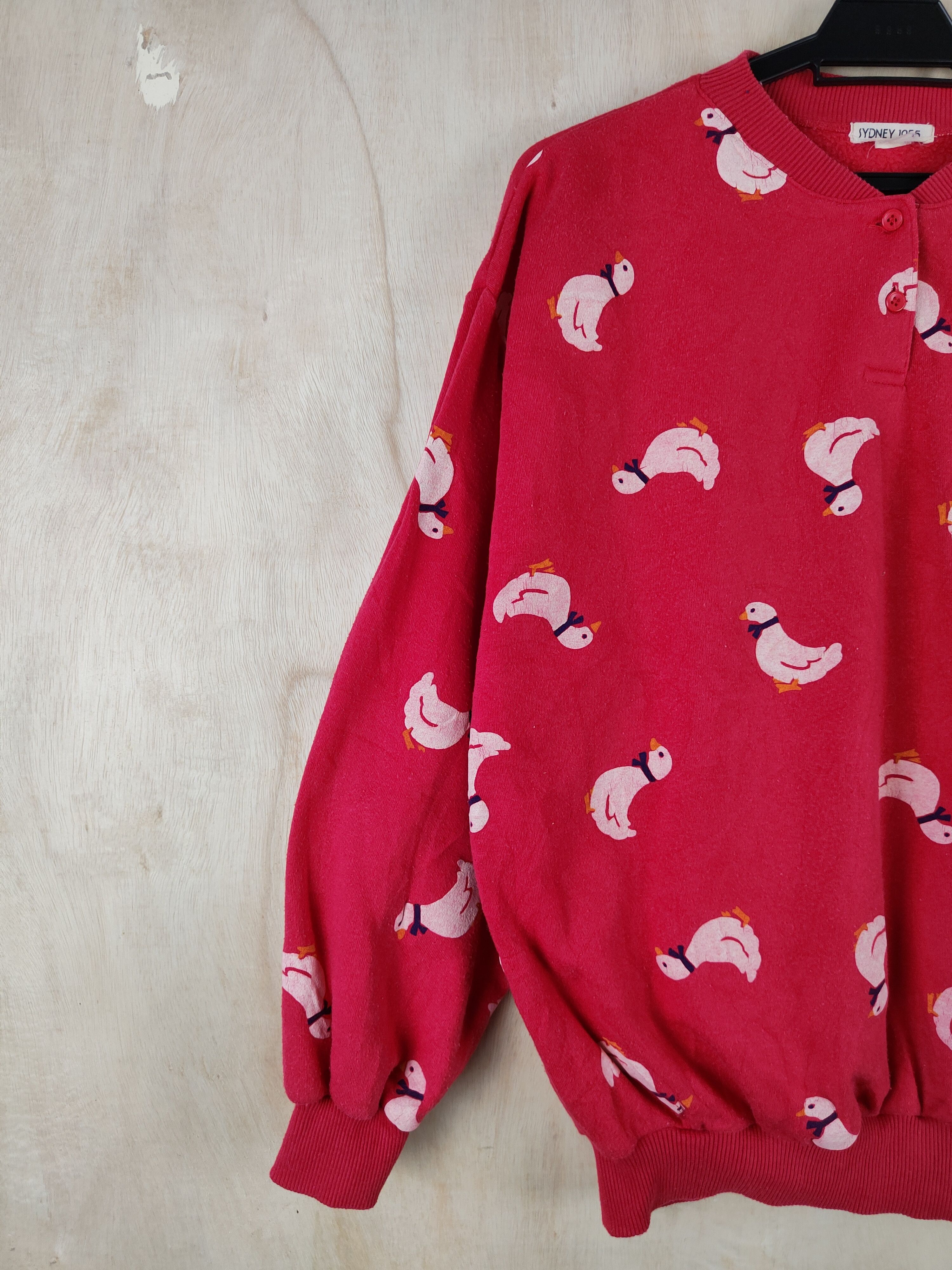 Japanese Brand Sydney 1955 Red Duck fullprint vintage Sweatshirts #S2559 Size US M / EU 48-50 / 2 - 3 Thumbnail