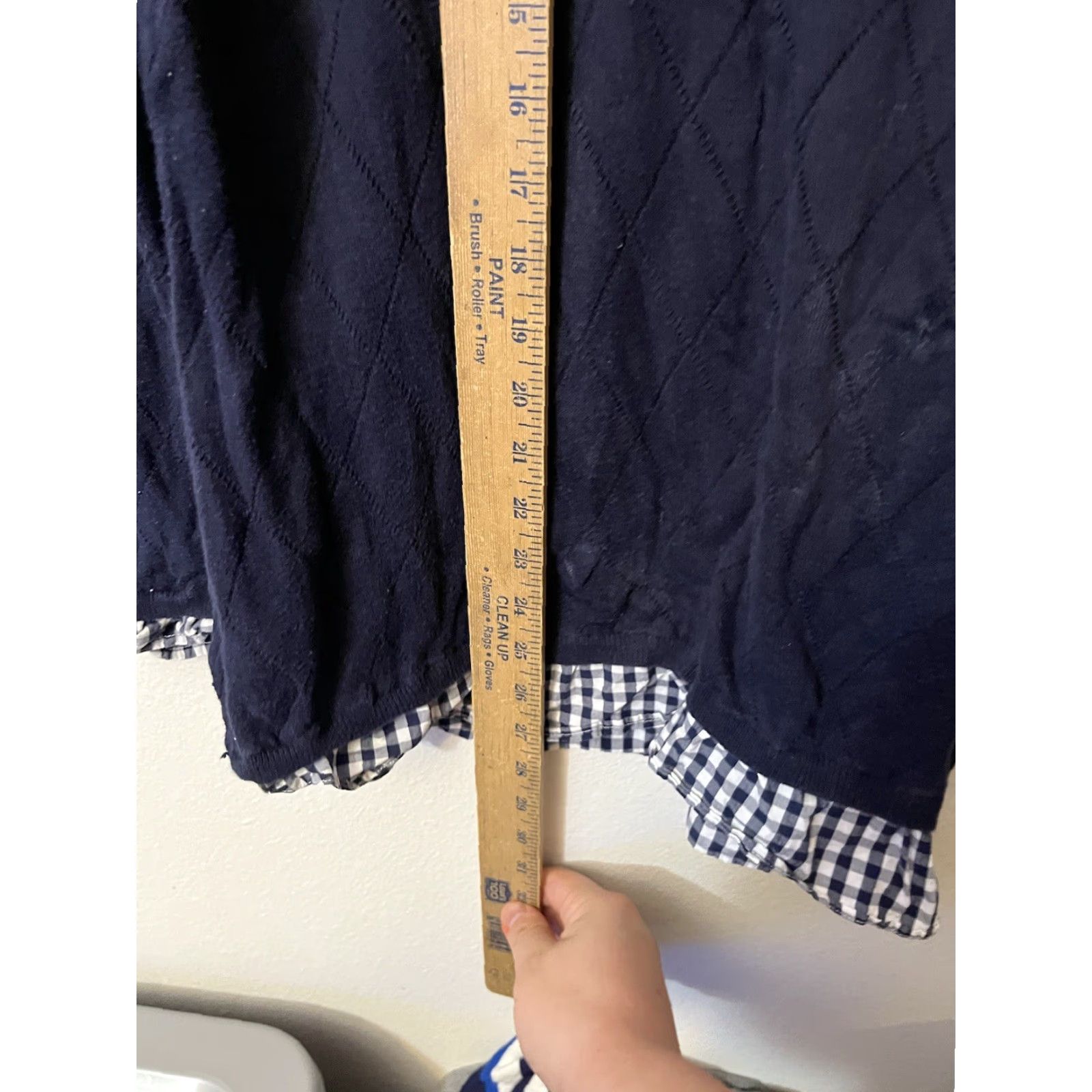 Talbots Talbots Sweater Sz 1X Navy Blue Check Diamond Knit Layered Look Size XL / US 12-14 / IT 48-50 - 4 Thumbnail