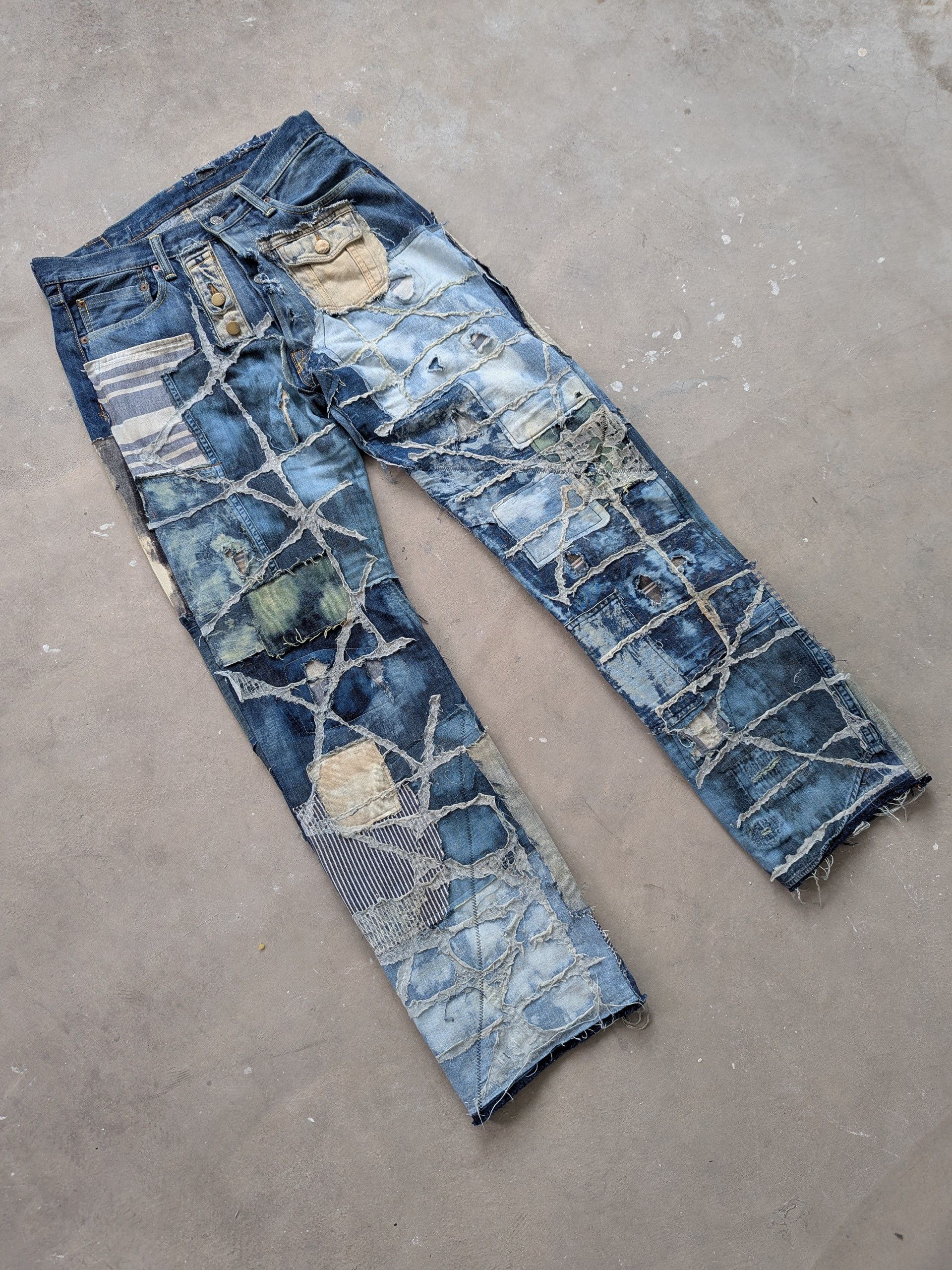 Japanese Brand × Kapital × Kapital Kountry NEED GONE ❌ Kapital Kountry Boro Reconstructed Patchwork Size US 31 - 4 Thumbnail