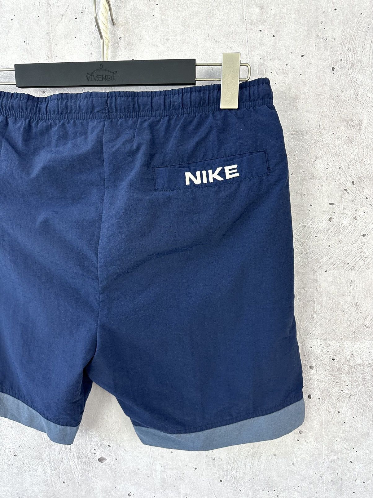 Nike × Vintage Y2K Vintage Nike Swoosh Logo Nylon Navy Track Shorts Size US 32 / EU 48 - 4 Thumbnail
