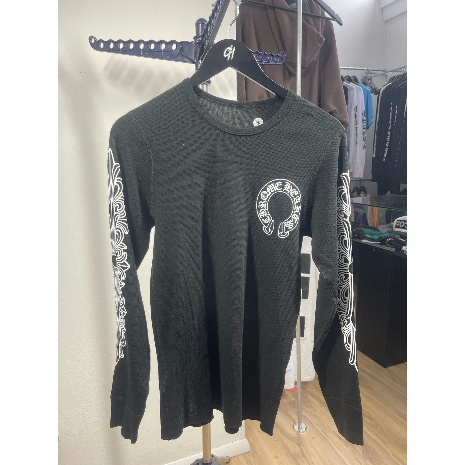 Chrome Hearts Horseshoe Thermal Waffle T-Shirt 'Black'