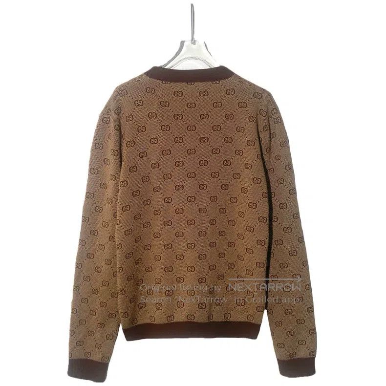 Gucci Gucci Colour-matched logo jacquard full-printed wool V-nec Size M / US 6-8 / IT 42-44 - 2 Thumbnail
