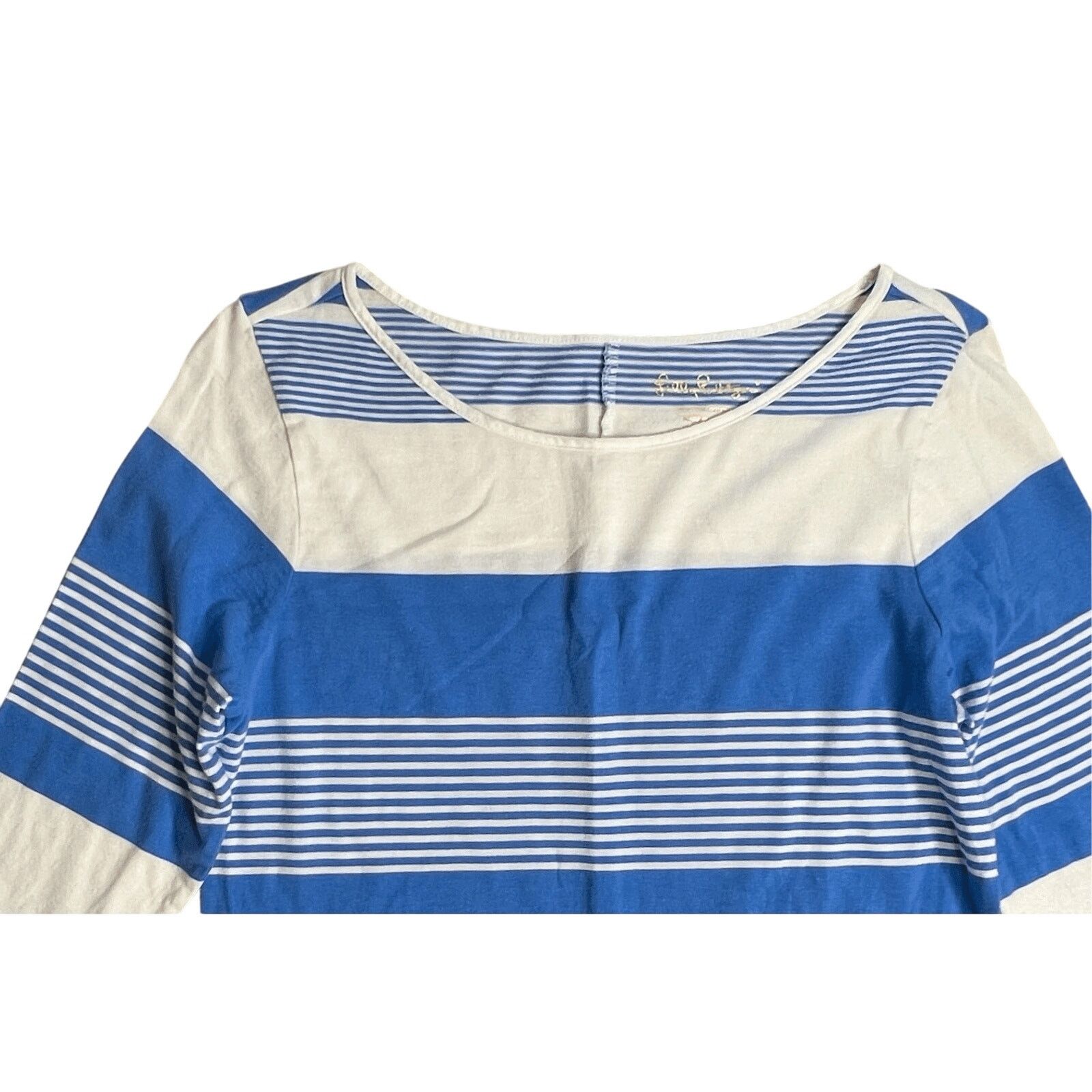 Lilly Pulitzer Lilly Pulitzer Marlowe Bay Blue Knit T-shirt Dress MEDIUM Size M / US 6-8 / IT 42-44 - 2 Thumbnail
