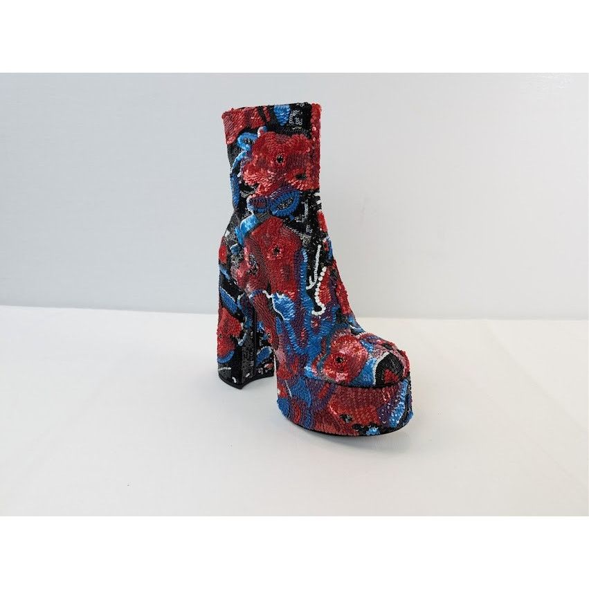 Saint Laurent Paris o1rshd1 Billy Sequence Embellished Platform Ankle Boots Size US 10 / IT 40 - 3 Thumbnail