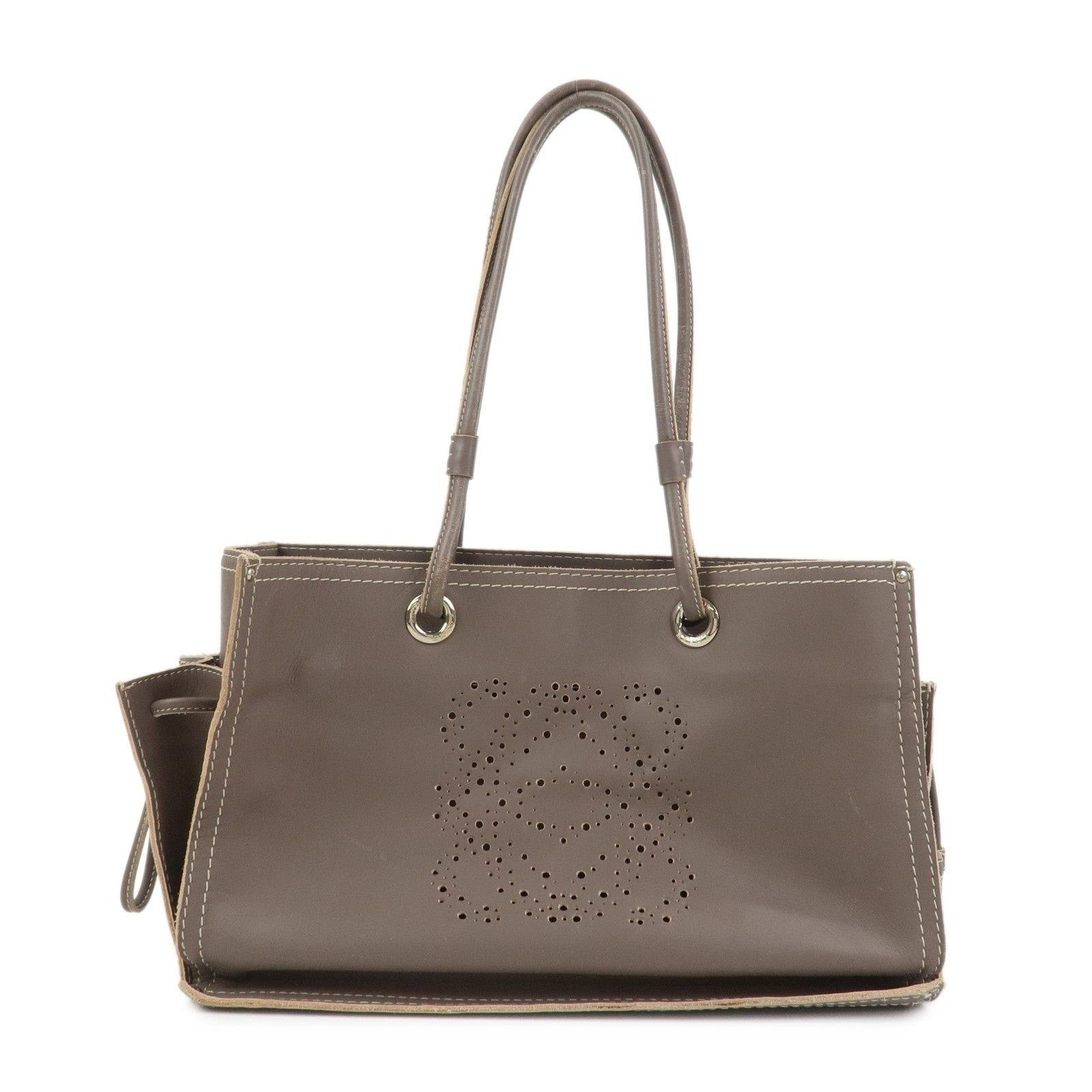 Loewe Loewe Anagram Logo Leather Shopper Tote Brown Size ONE SIZE - 1 Thumbnail