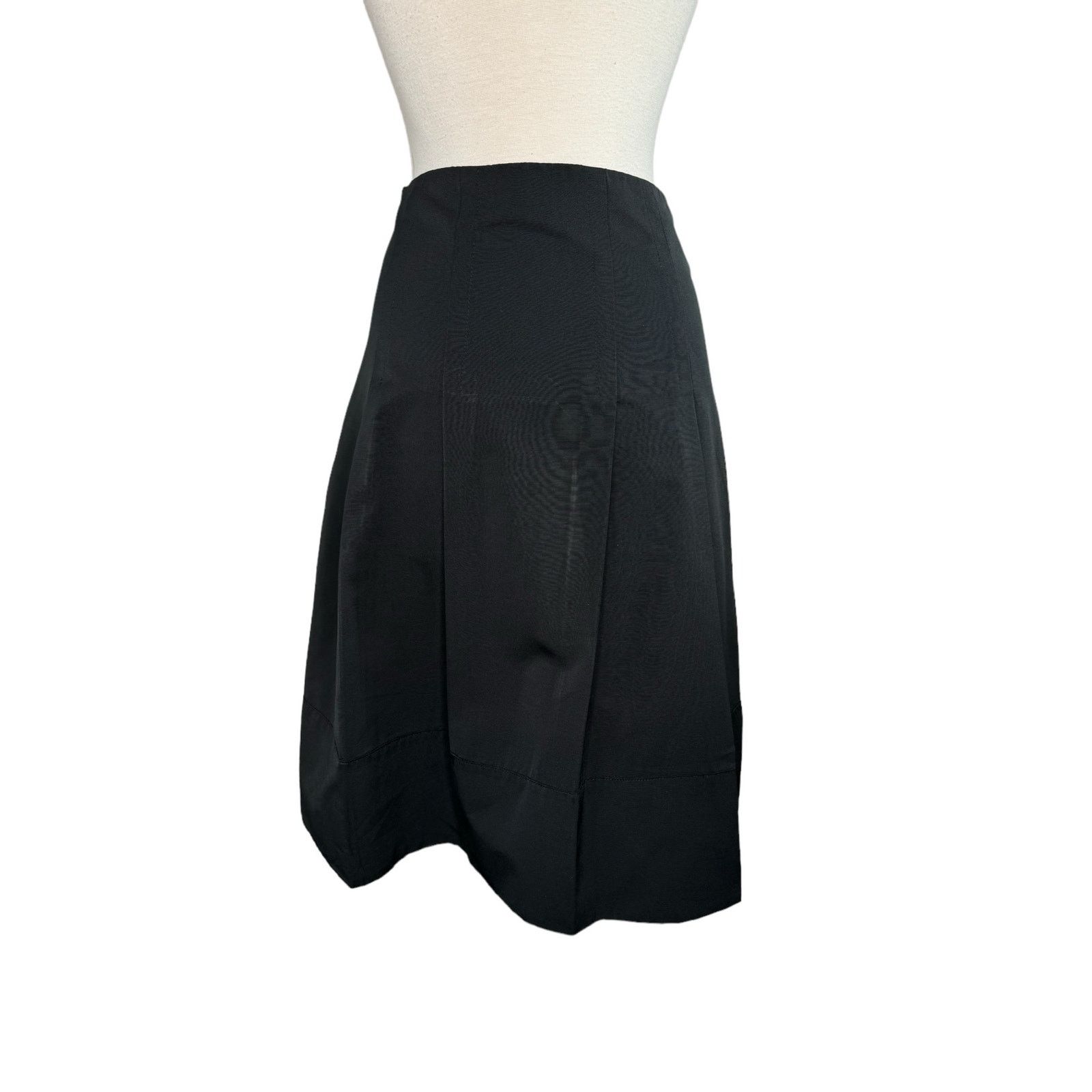 Max Mara S MAX MARA Pleated Black Wool Knee Length Skirt US 8 *READ* Size 30" / US 8 / IT 44 - 3 Thumbnail