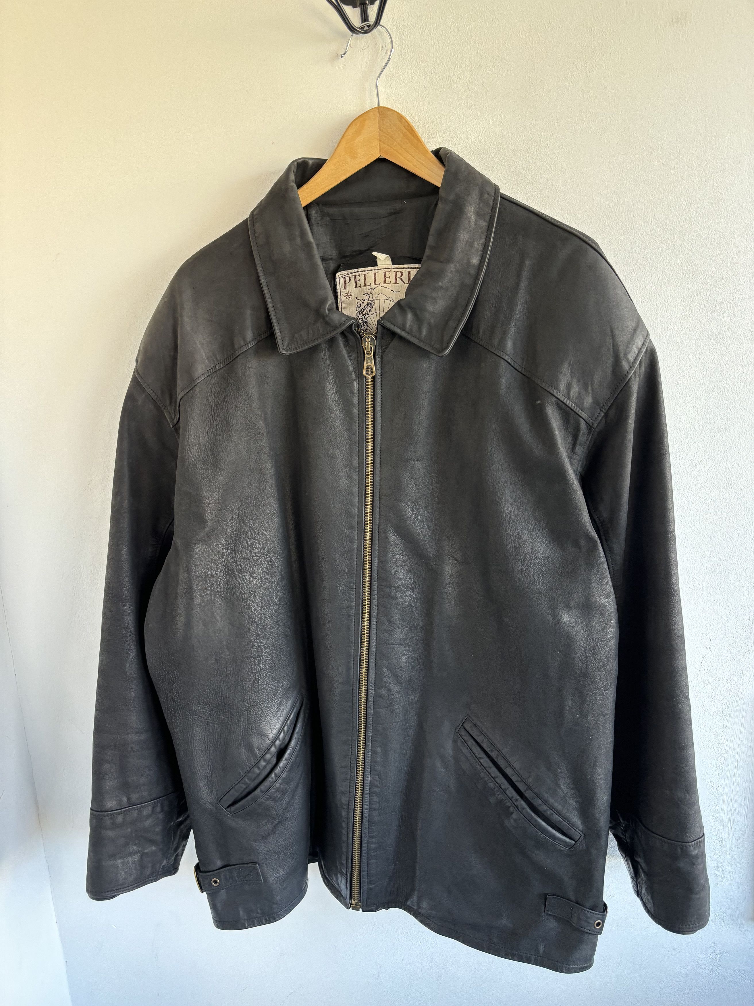 Genuine Leather Vintage Pelleria 90s Leather Jacket Size US L / EU 52-54 / 3 - 1 Thumbnail