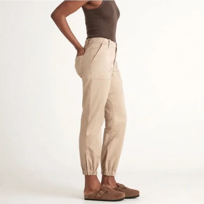 Quince Quince Organic Stretch CottonTwill Jogger Light Khaki 14 Size 36" / US 14 / IT 50 - 3 Thumbnail