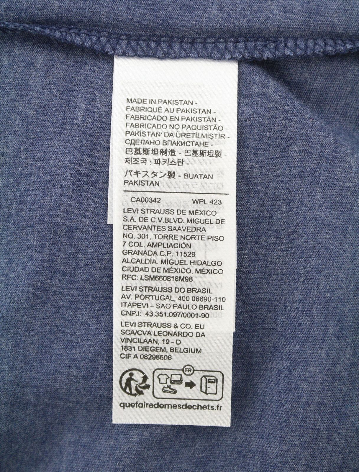 Levi's STANDARD S Melange Blue Stretch Crew Neck 87861 Size US S / EU 44-46 / 1 - 7 Thumbnail