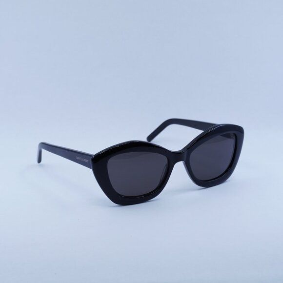 Saint Laurent Paris Saint Laurent SL68 001 Sunglasses Black Cat Eye Frame Size ONE SIZE - 4 Thumbnail