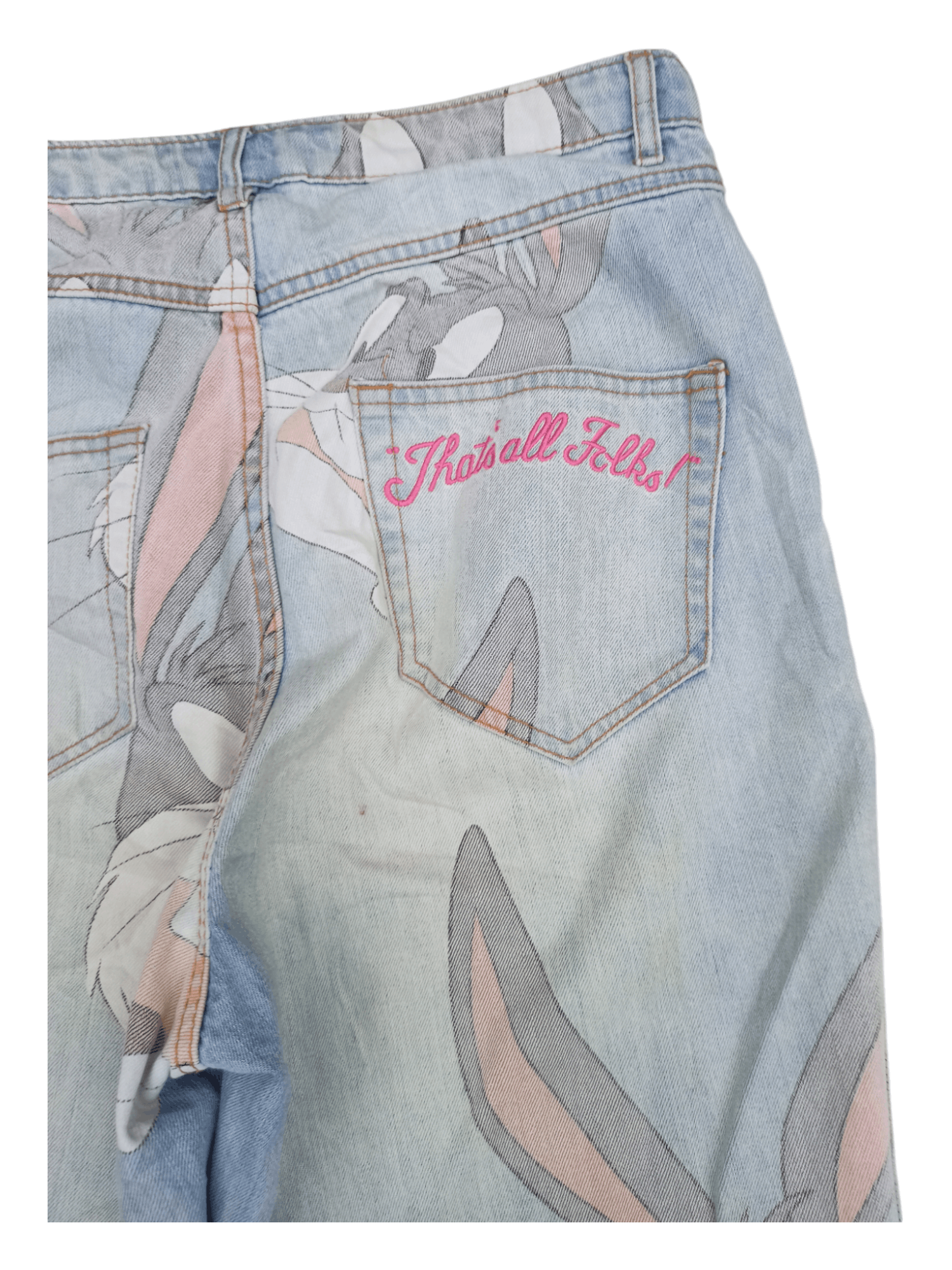 Divided LOONEY TUNES BUGS BUNNY Hip Hop Baggy Street Fashion Jeans Size 31" - 9 Thumbnail