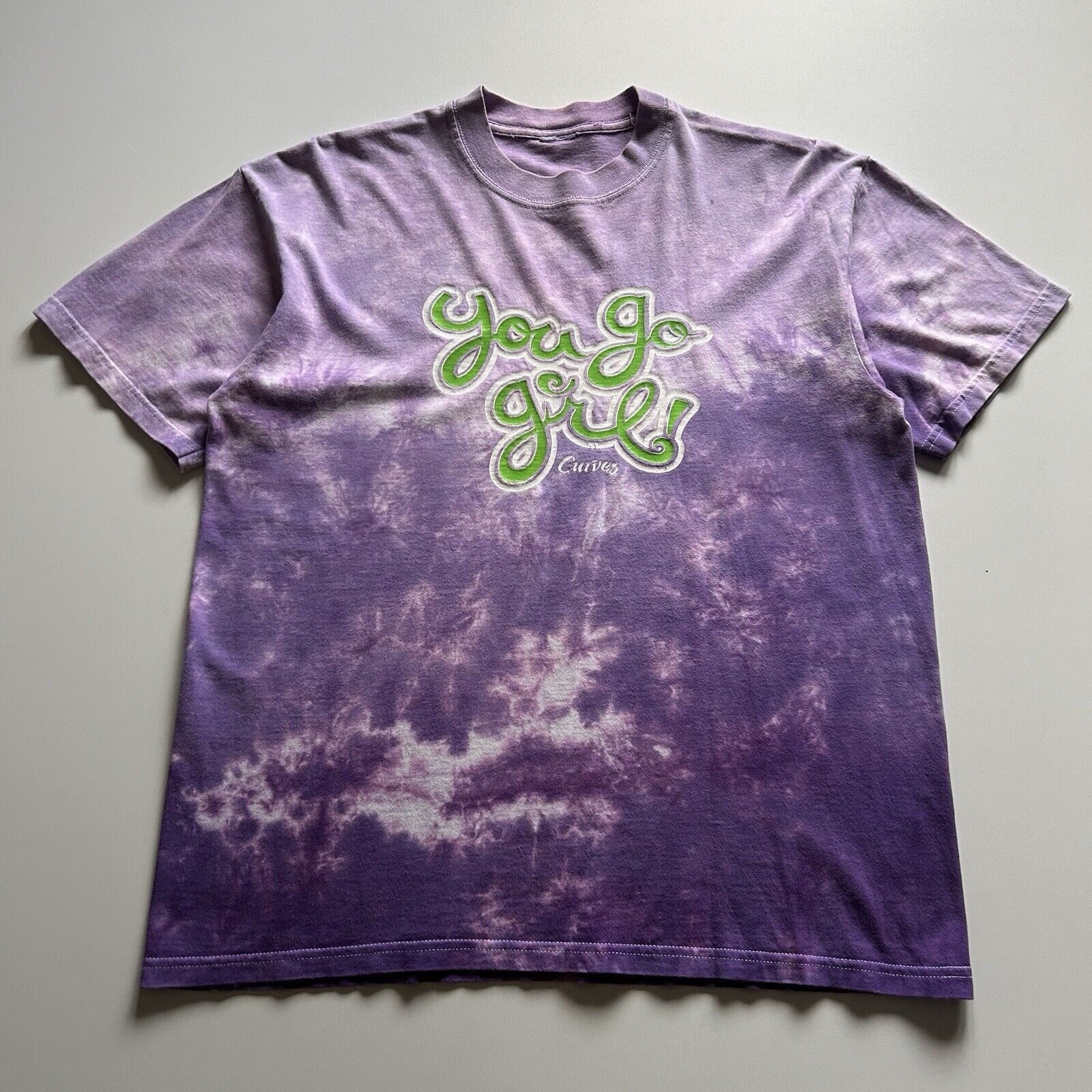 Vintage Vintage Y2K You Go Girl Curves T Shirt Large Tie Dyed Rare Size US L / EU 52-54 / 3 - 1 Thumbnail