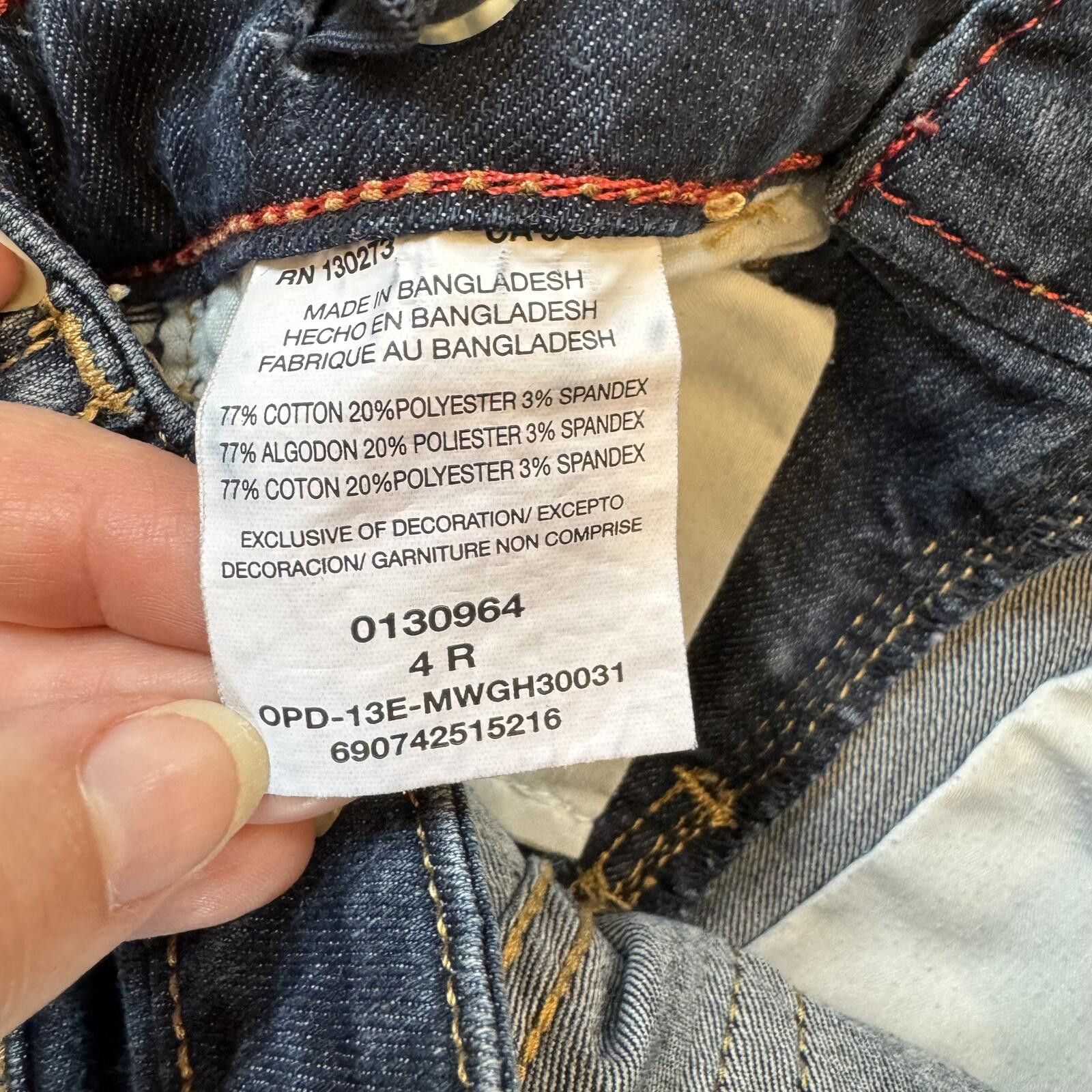 Wrangler Girls Wrangler (Kids) 4R Dark Blue Denim Jeans Size 24" / US 00 / IT 34 - 5 Thumbnail