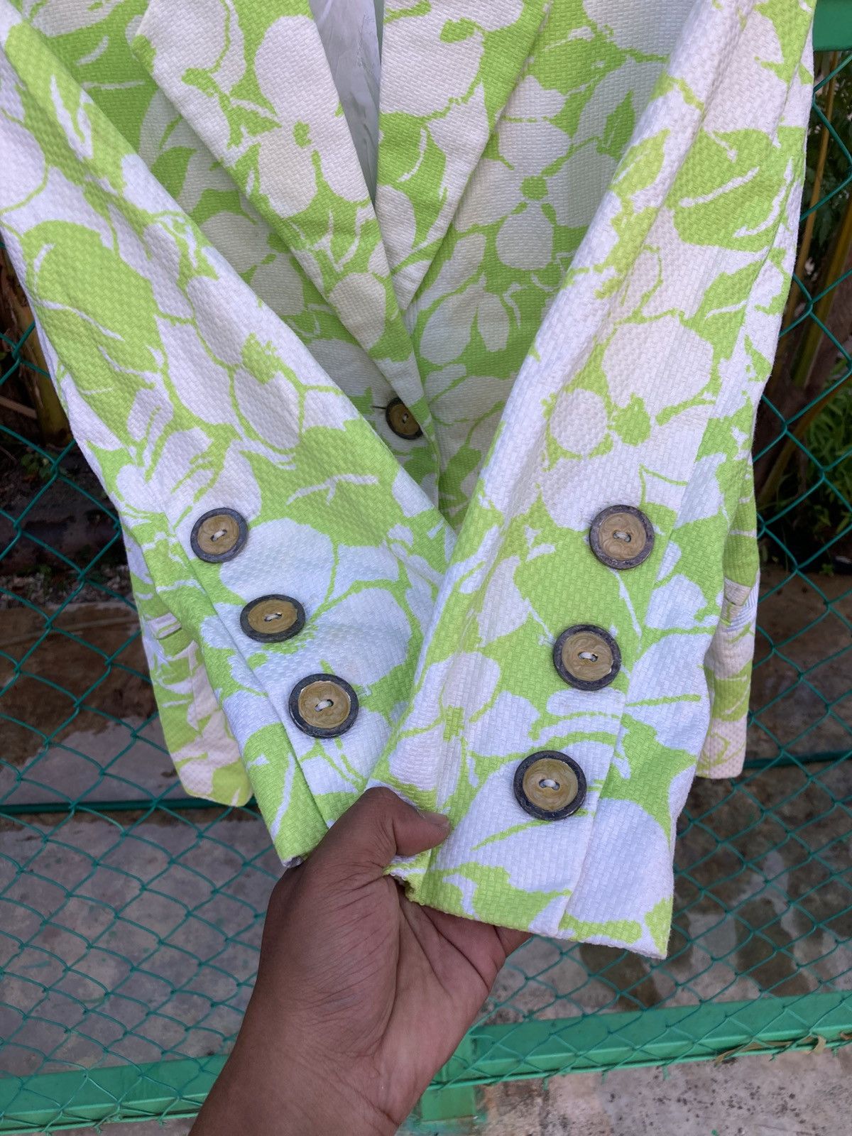Givenchy Vintage 80s/90s Givenchy Boutiques Floral Design Blazer Size M / US 6-8 / IT 42-44 - 3 Thumbnail