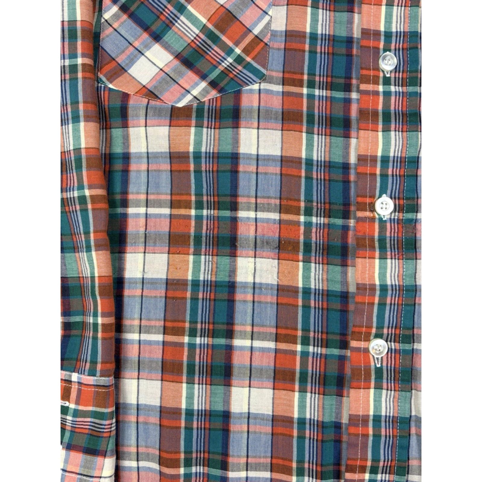 Levi's VINTAGE Levi's Button-Down Plaid Shirt XL Men Long Sleeve Cotton Blue Red 90s Western Retro Casual Size US XL / EU 56 / 4 - 4 Thumbnail