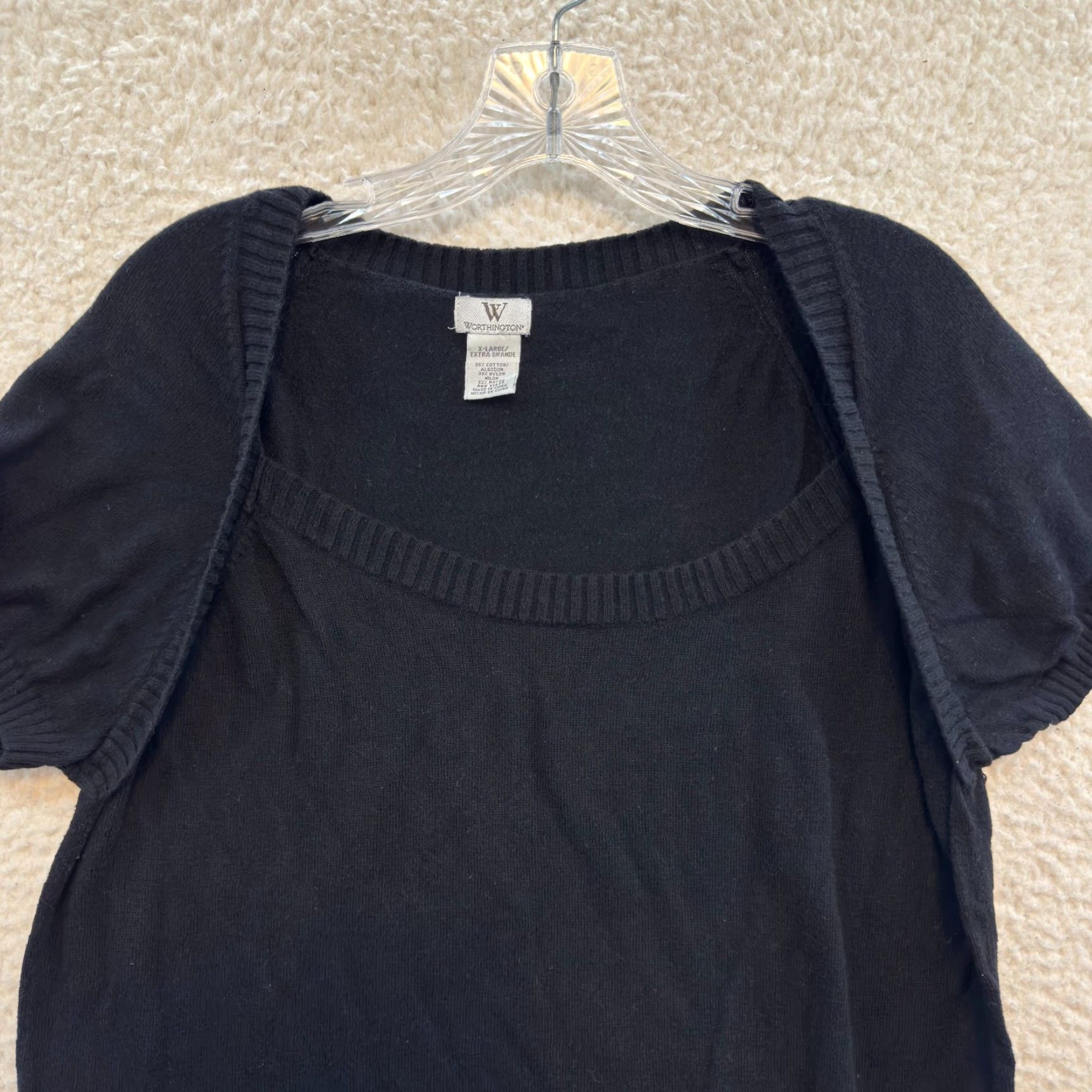 Vintage VINTAGE Worthington Industries Y2K Top XL Black Knit Cap Puff Sleeve Boho Fairy Grunge Whimsigoth Shirt Mens Size XL / US 12-14 / IT 48-50 - 2 Thumbnail