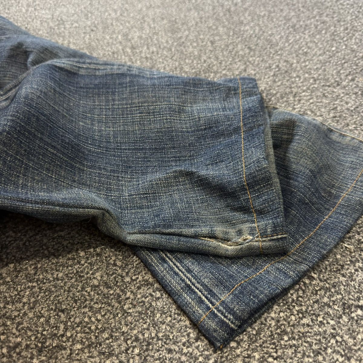 Japanese Brand 🇯🇵 Vintage 90s Japanese Bobson Destroyed Crack Wash denim Size US 35 - 15 Thumbnail