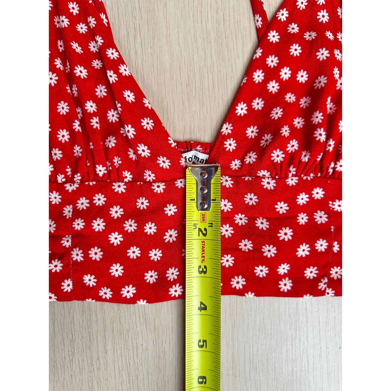 Reformation Reformation Red Floral Top - Size 4 - New Size S / US 4 / IT 40 - 3 Thumbnail