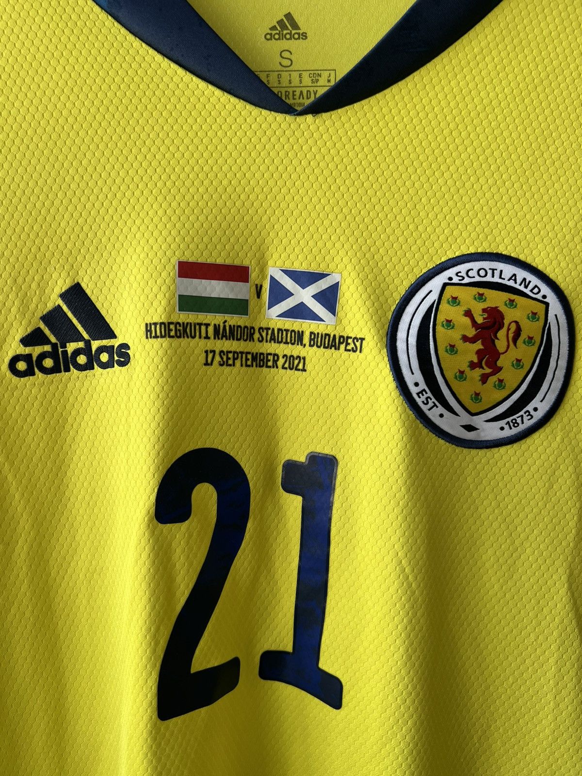 Adidas 2019 SCOTLAND TEAM #21 CUMINGS WORLD CUP SOCCER JERSEY S Size US S / EU 44-46 / 1 - 4 Thumbnail