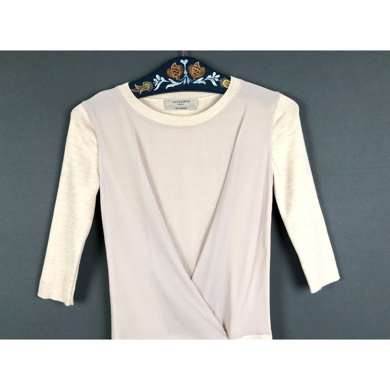 Allsaints New title: AllSaints Womens Asymmetric Layered Dress Size S Ivory Merino Wool 3/4 Sleeve Size S / US 4 / IT 40 - 4 Thumbnail
