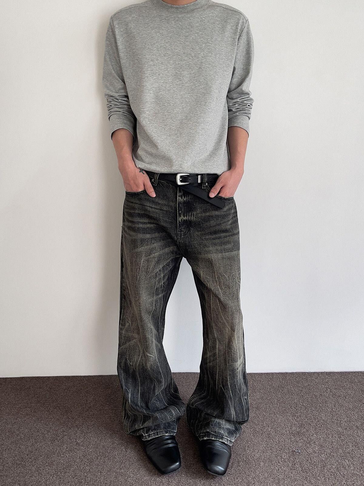 Jean Dark Wash Wide Leg Baggy Jeans Size US 33 - 5 Thumbnail