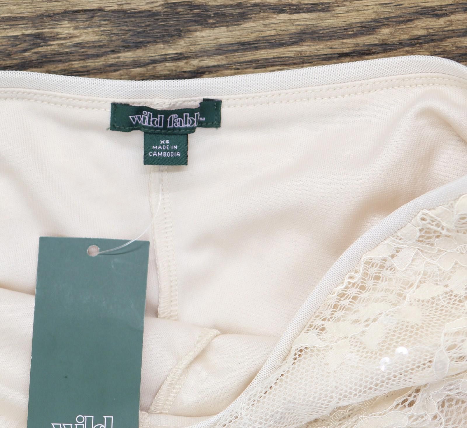 Designer Nwt Wild Fable Womens Lace Midi Skirt Champagne Off White Xs Size 26" / US 2 / IT 38 - 4 Thumbnail