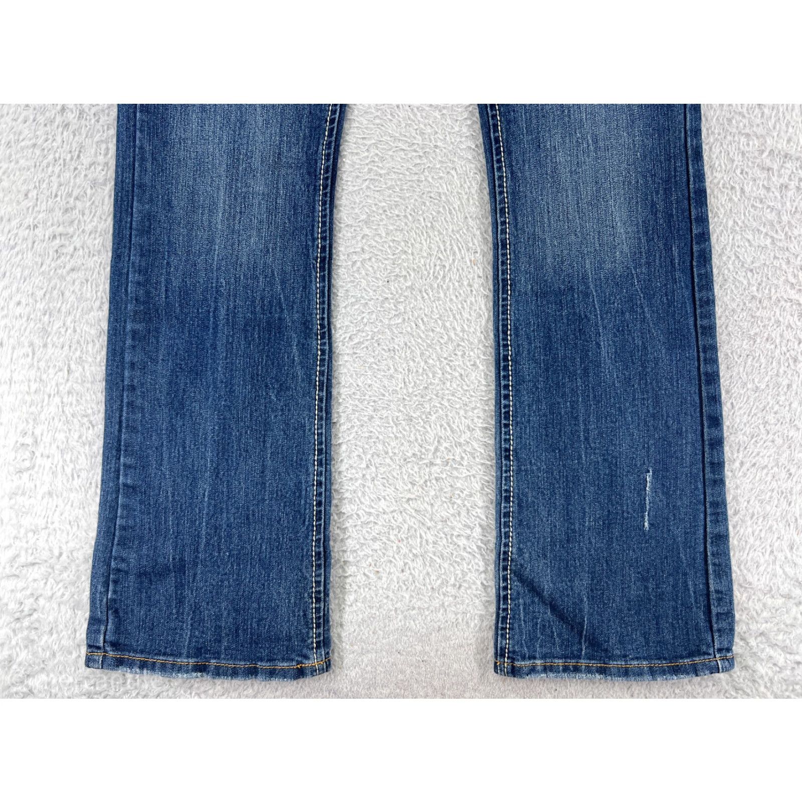 Denime SUPPLIES Women's Bootcut Jeans Size 8 Blue Distressed Embroidered Denim Stretch Regular Fit Size 30" / US 8 / IT 44 - 5 Thumbnail