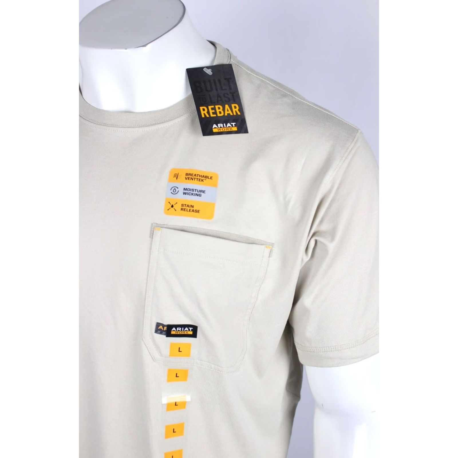 Ariat Ariat Rebar Workman Brickyard T Shirt L Large Island Fossil 10054429 Size US L / EU 52-54 / 3 - 3 Thumbnail