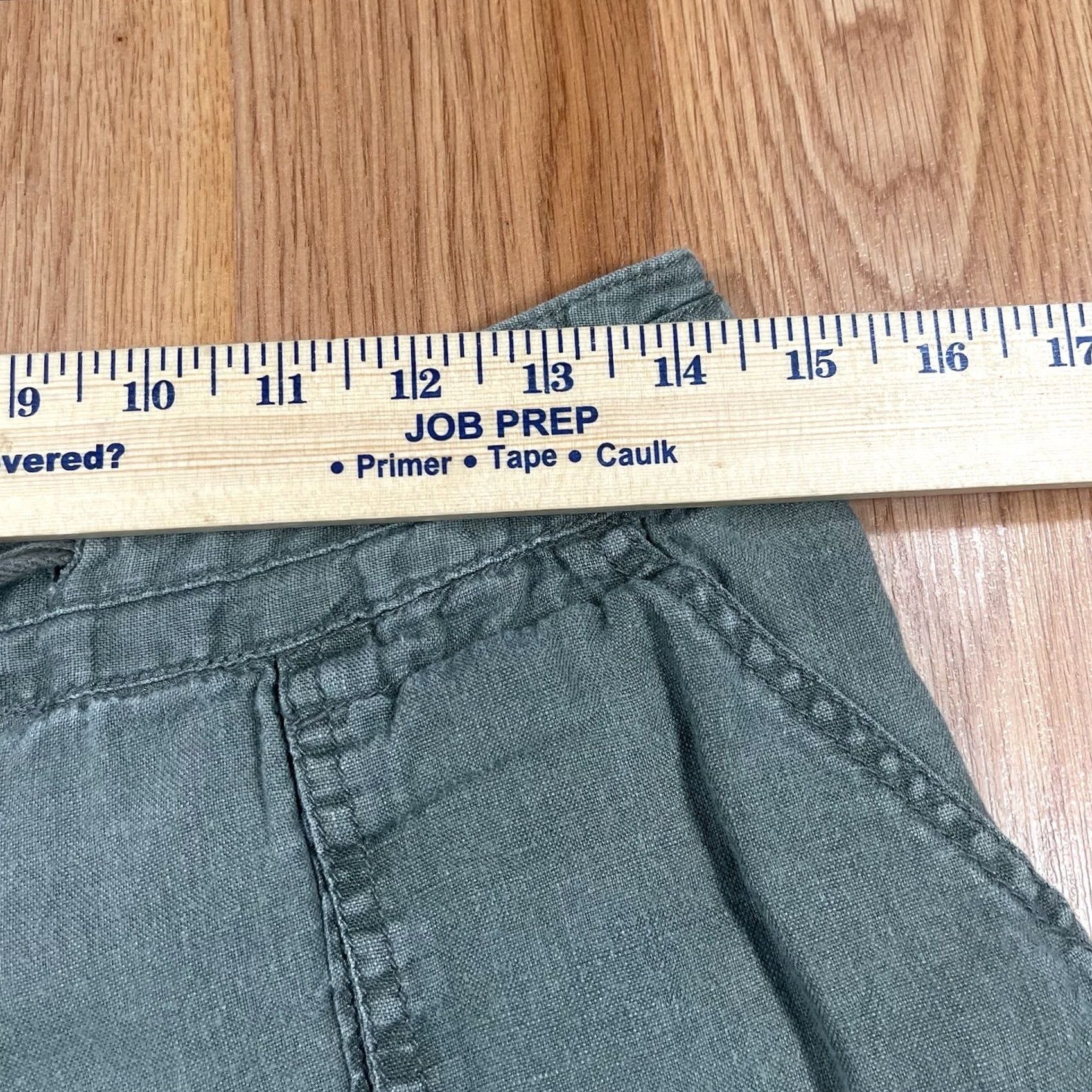 Style & Co VINTAGE Style Co Capri Womens Size 6 Mid Rise 100% Linen Crop Drawstring Shorts Green Size 28" / US 6 / IT 42 - 4 Thumbnail