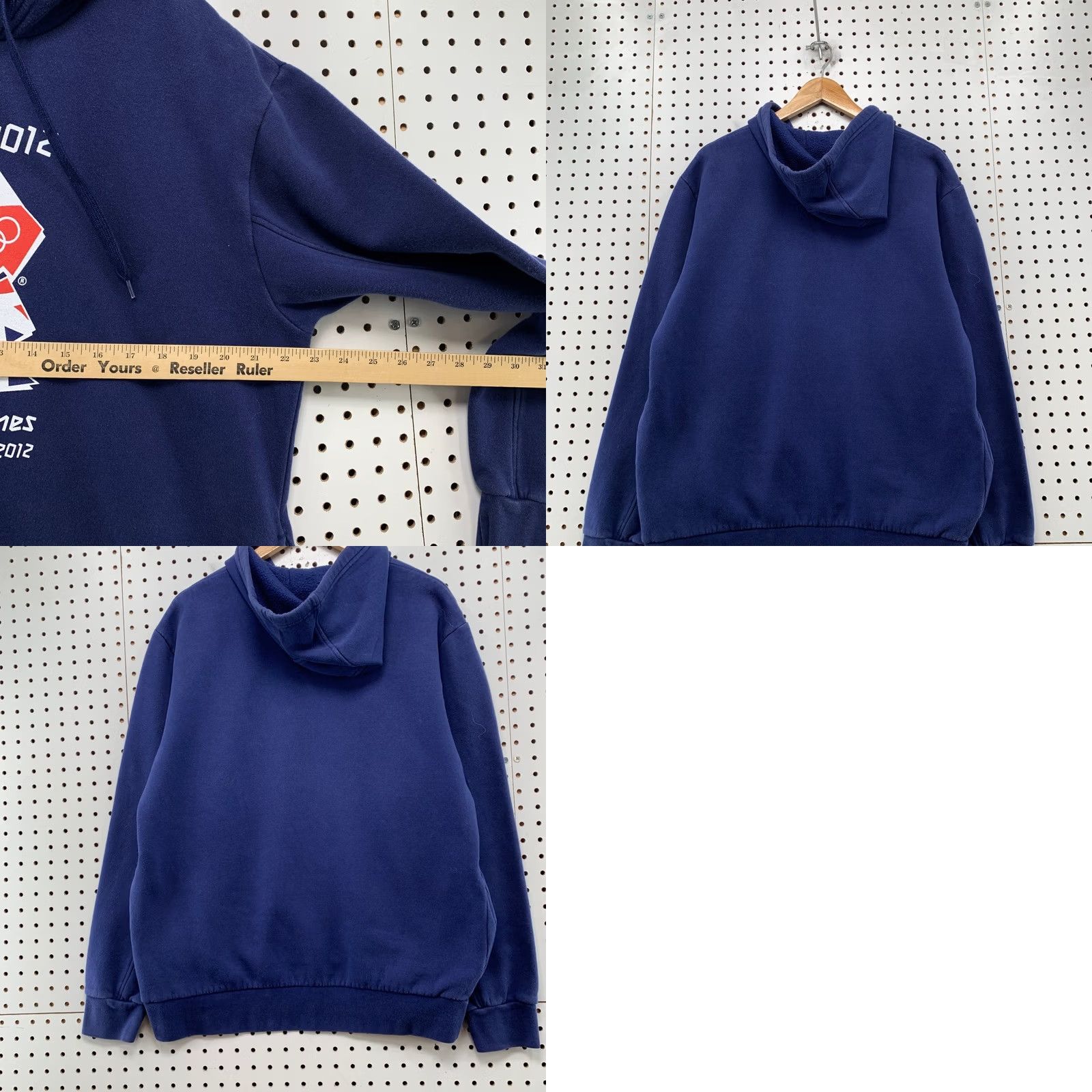 Vintage London Olympic Games Hoodie Sweatshirt Mens Large Blue 2012 Fleece Hooded Size US L / EU 52-54 / 3 - 9 Thumbnail