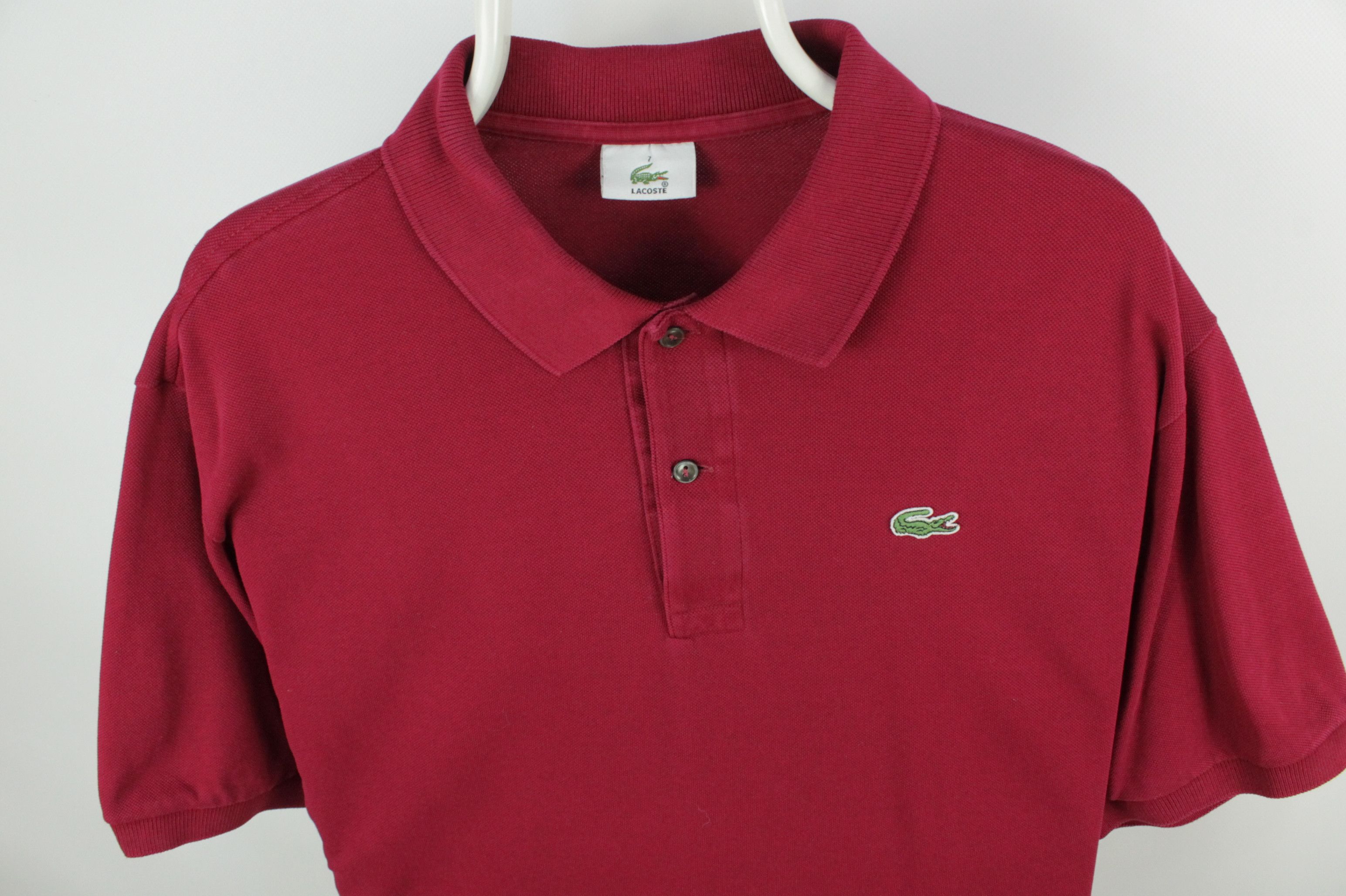 Lacoste × Vintage Vintage Lacoste Regular Fit Bordeux Polo Shirt Men's Size US XXL / EU 58 / 5 - 2 Thumbnail
