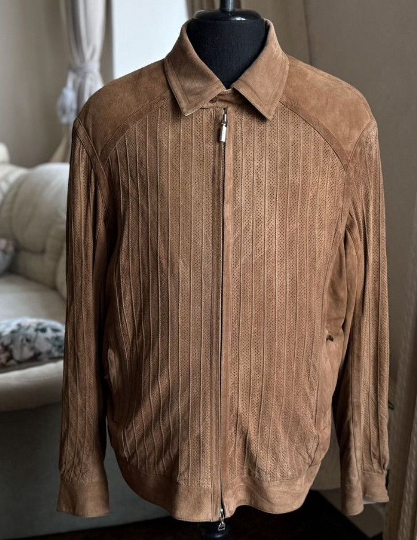 Brioni Brioni Leather Suede Biker Jacket Size US XL / EU 56 / 4 - 1 Thumbnail