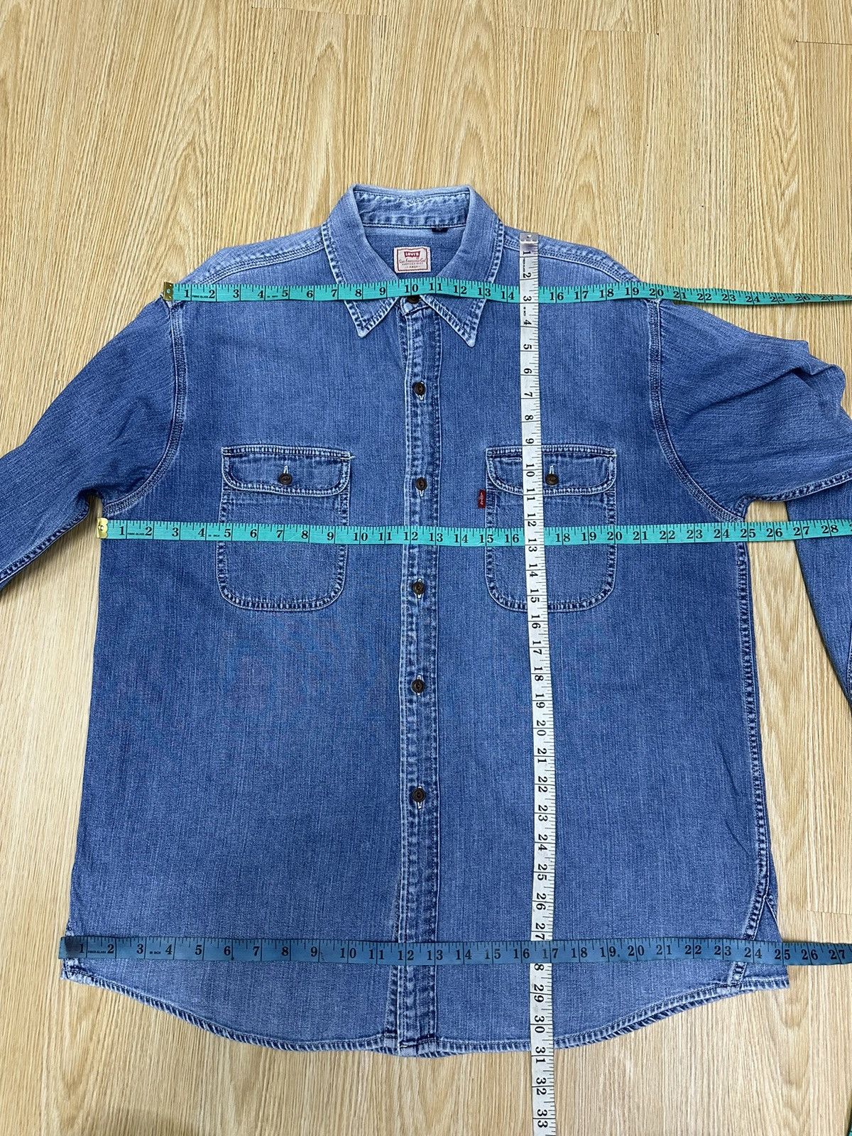 Levi's Levis Western 90s Vintage Denim Shirt A279 Size US L / EU 52-54 / 3 - 4 Thumbnail