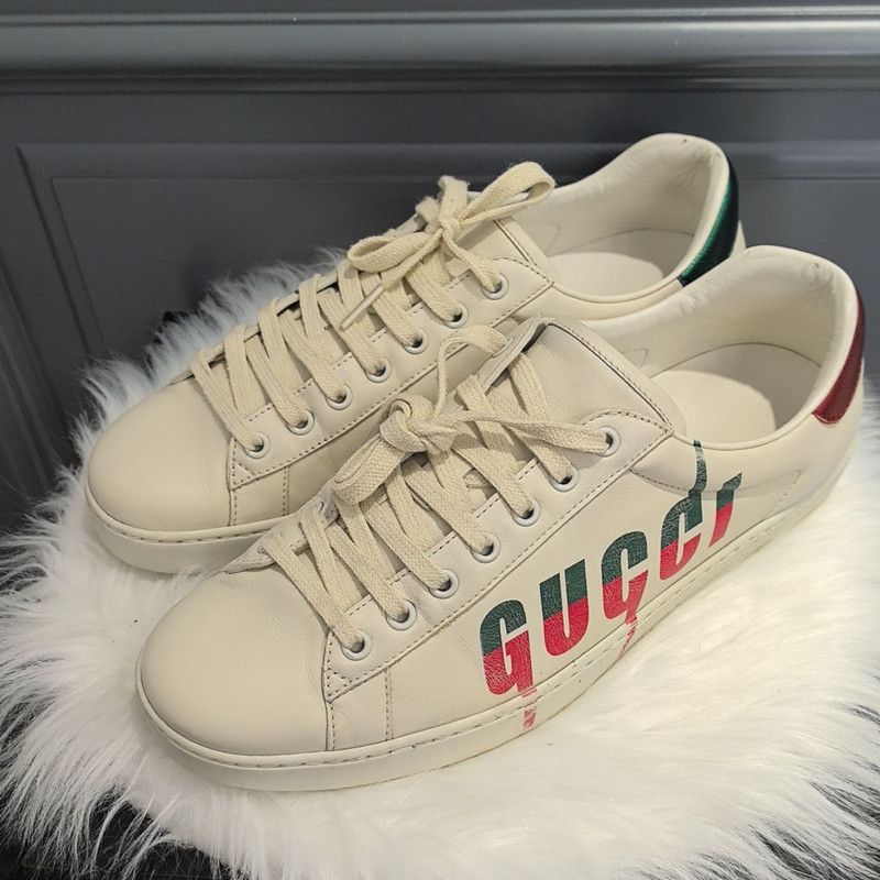 Gucci Gucci Ace Blade Distressed Sneakers for Men Size US 8.5 / EU 41-42 - 1 Thumbnail