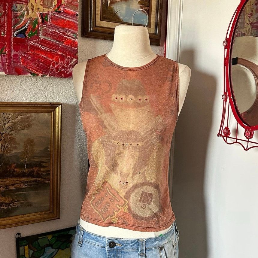 Other q&a egyptian cowboy anime graphic tank top Size M / US 6-8 / IT 42-44 - 1 Thumbnail