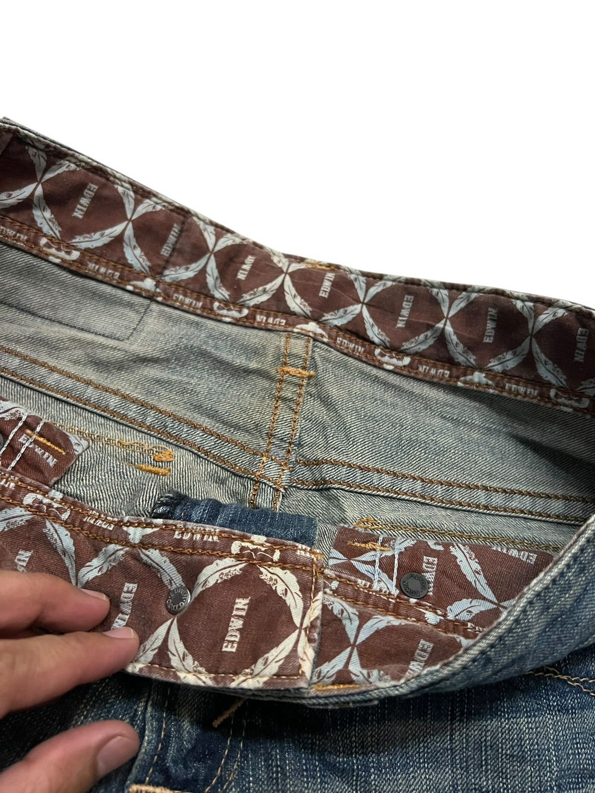 Edwin 💥Flare💥Vintage Edwin XV Mud Wash Clawmark Jean Very Rare Size US 32 / EU 48 - 11 Thumbnail