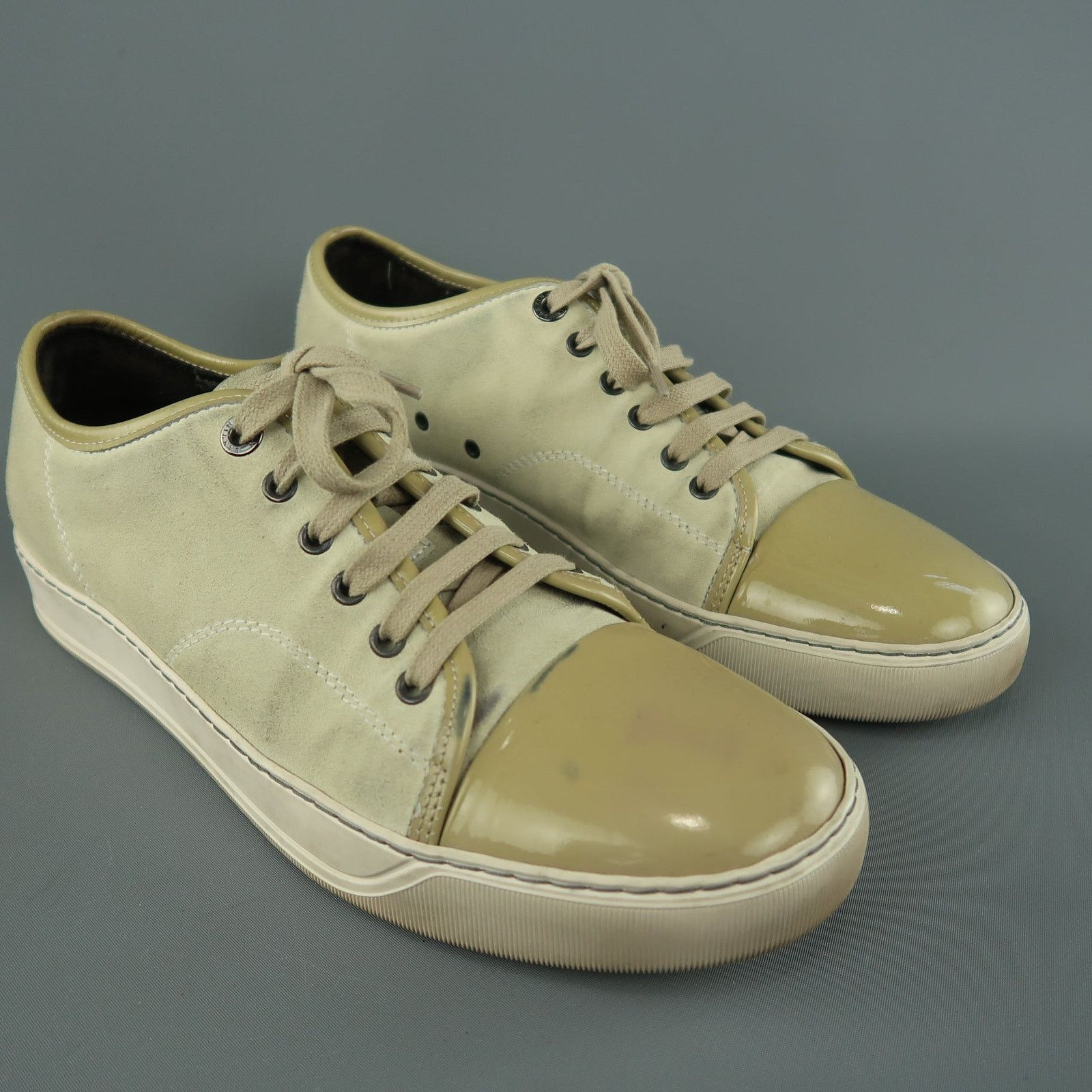 Lanvin LANVIN Size 9 Beige Suede & Patent Leather Lace Up Sneakers Size US 9 / EU 42 - 5 Thumbnail