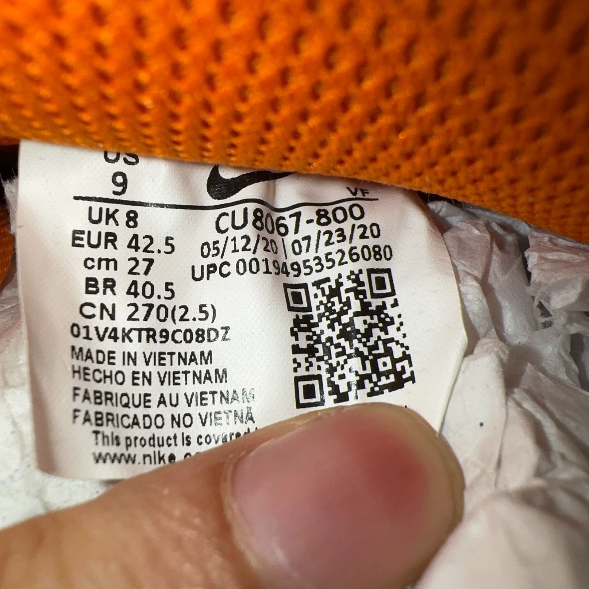 Nike Nike AF1 Orange Bone CU8067-800 42.5 Size US 9 / EU 42 - 7 Thumbnail