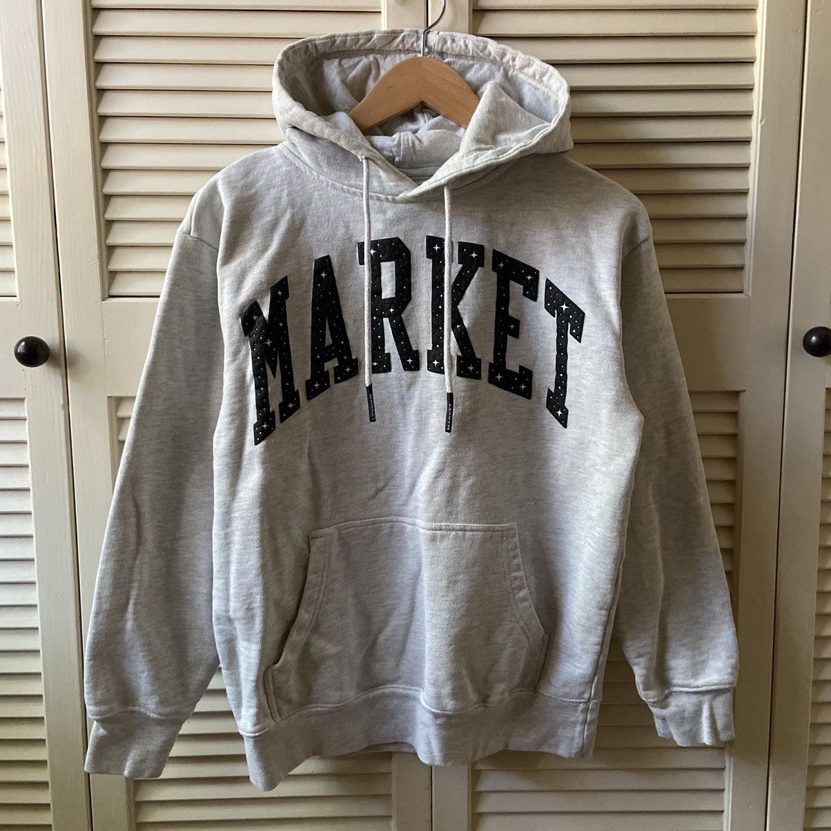Market Market Puff Print Arc Spell Out Grey Hoodie Sweatshirt Size US S / EU 44-46 / 1 - 2 Thumbnail